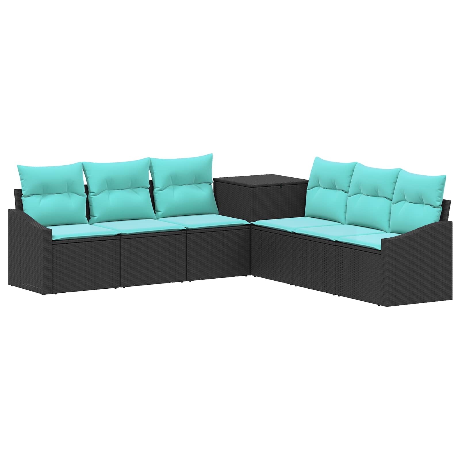 Ensemble de Canapés 7 pcs Noir et Bleu