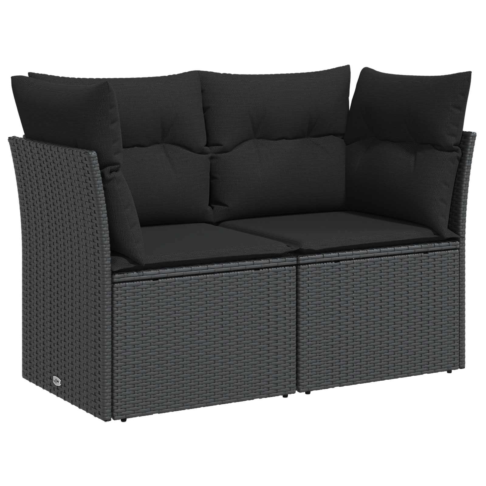 Ensemble de Canapés 7 pcs Noir Rattan synthétique et acier