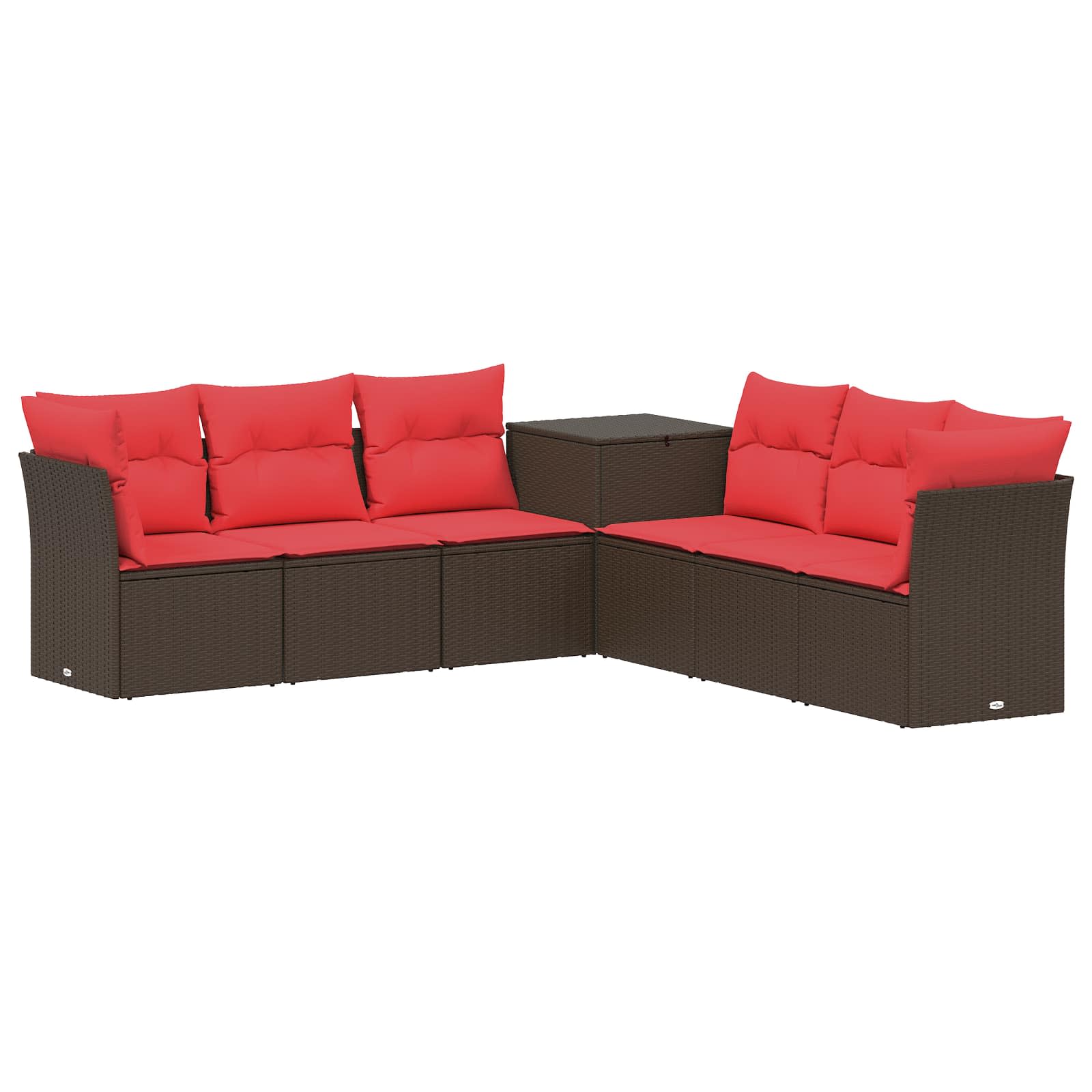 Ensemble de Canapés 7 pcs Marron et rouge