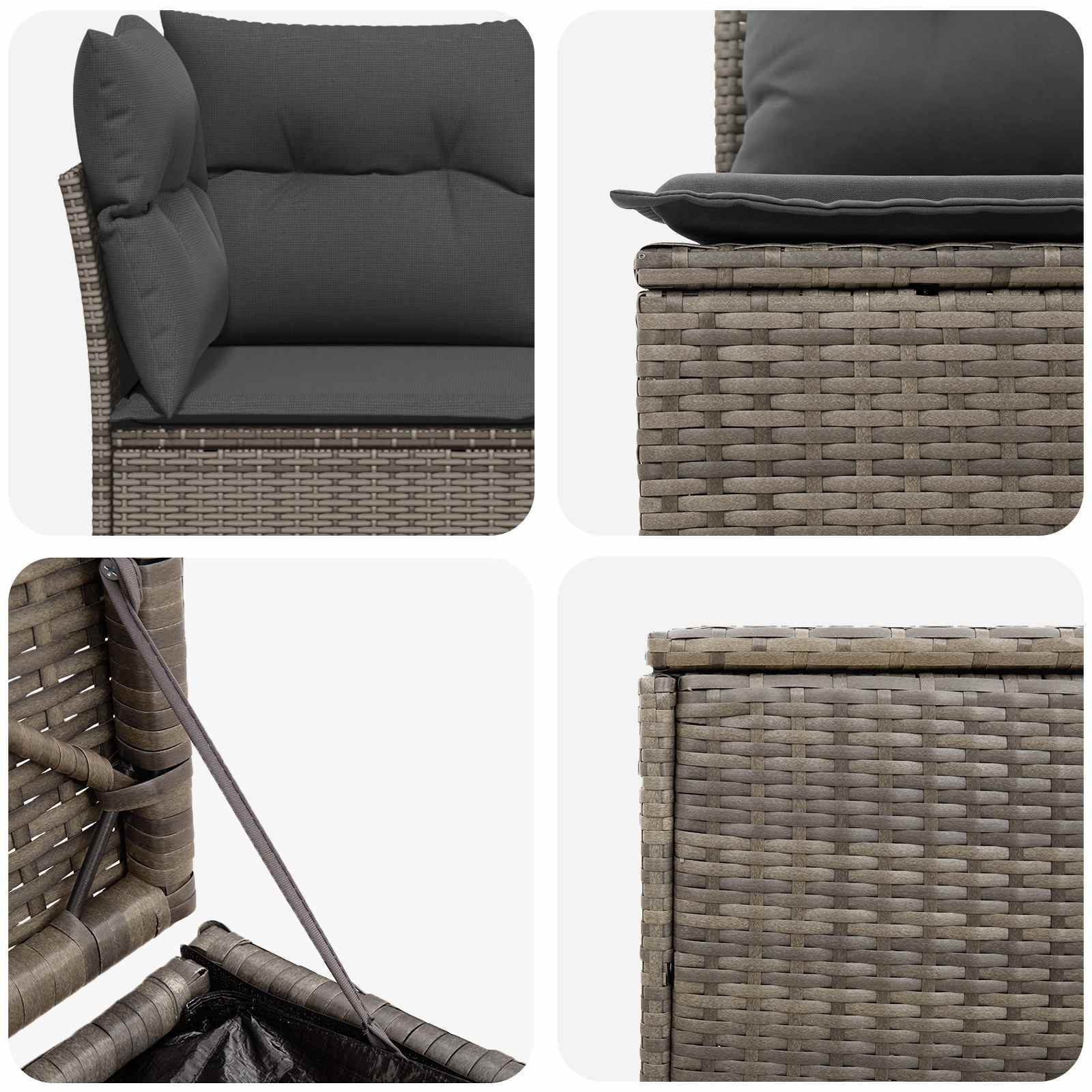 Ensemble de Canapés 7 pcs Gris et Gris foncé