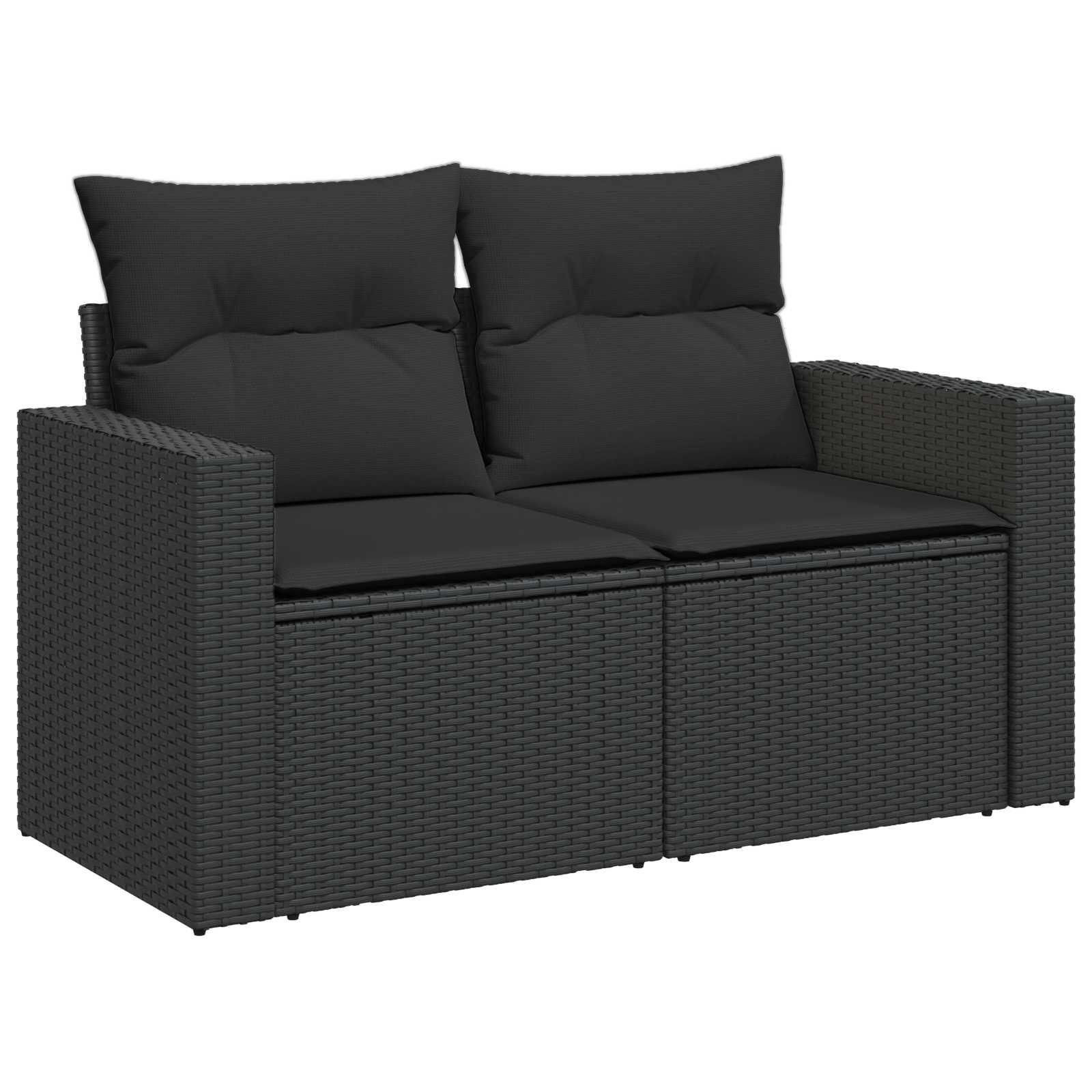 Ensemble de Canapés 7 pcs Noir Rattan synthétique et acier