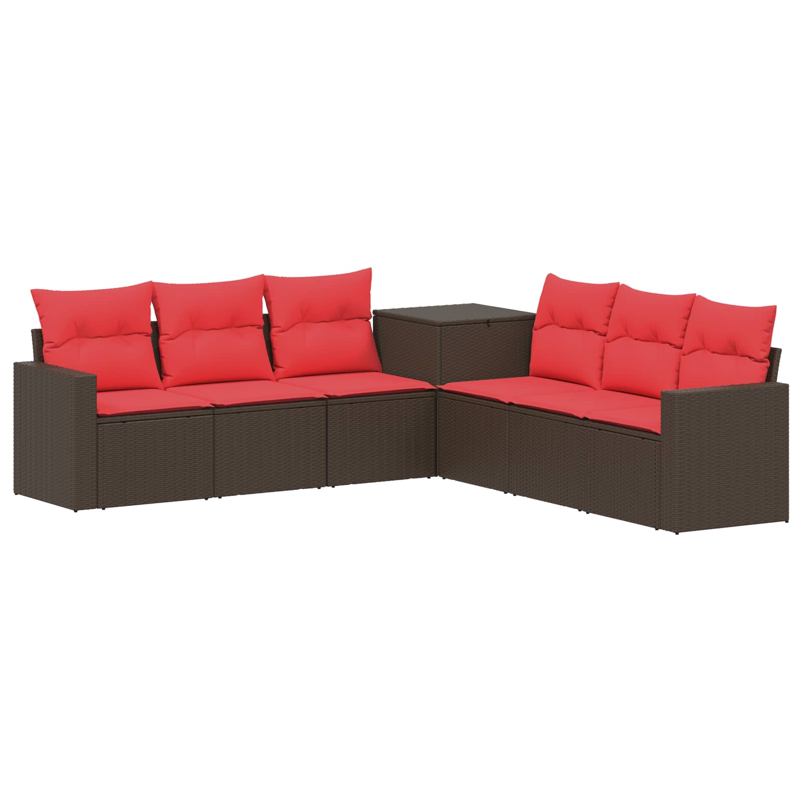 Ensemble de Canapés 7 pcs Marron et rouge