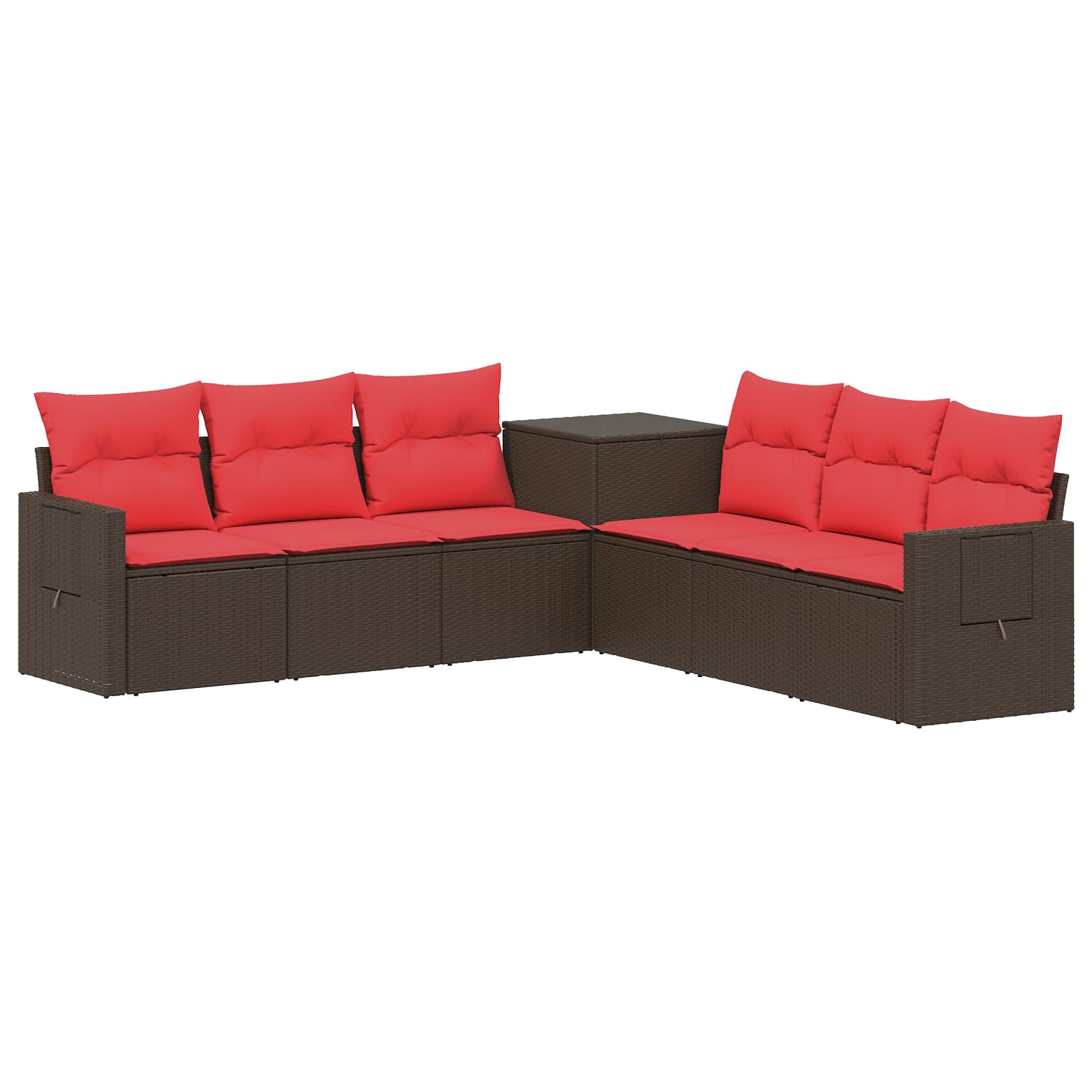 Ensemble de Canapés 7 pc Marron et rouge