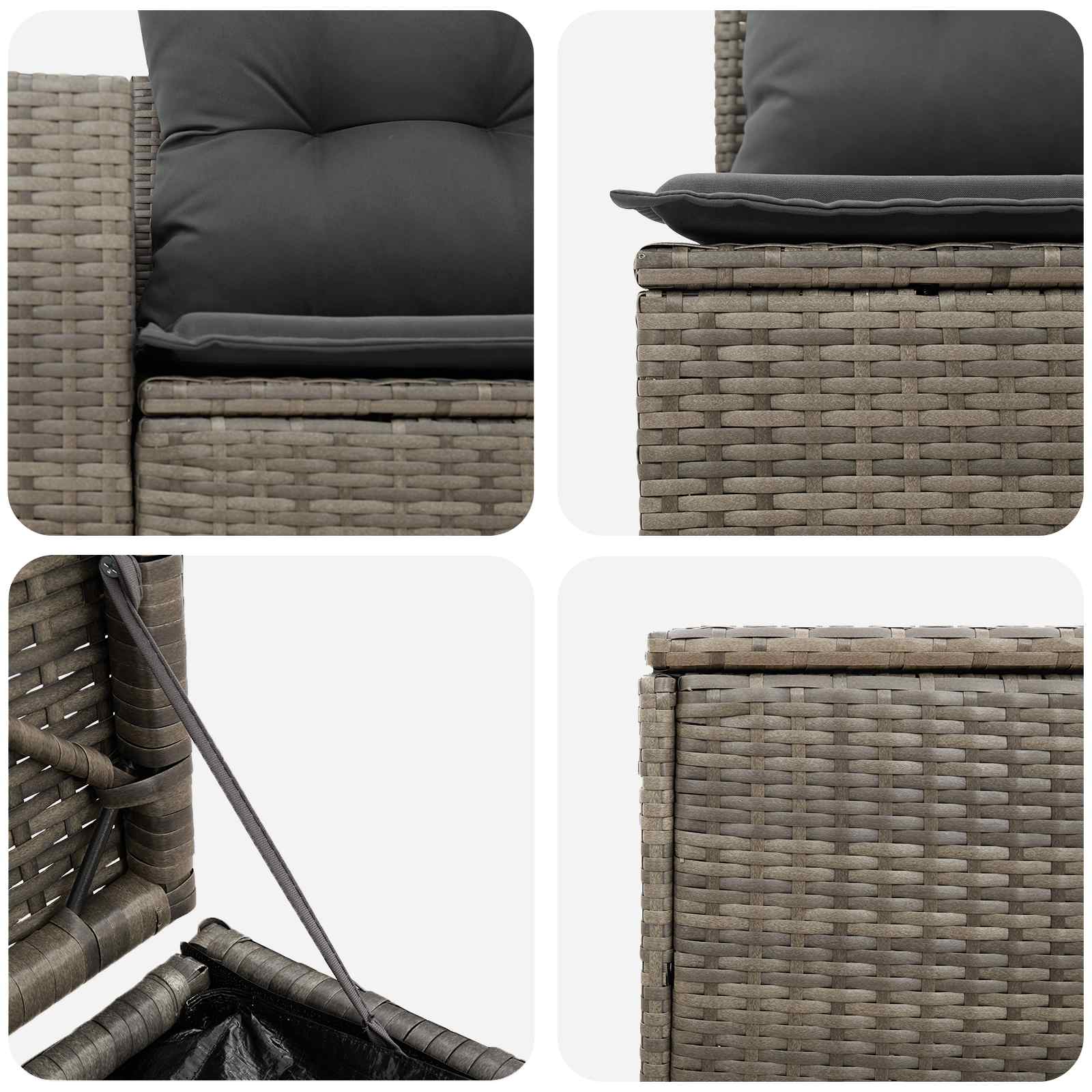 Ensemble de Canapés 7 pcs Gris et Gris foncé