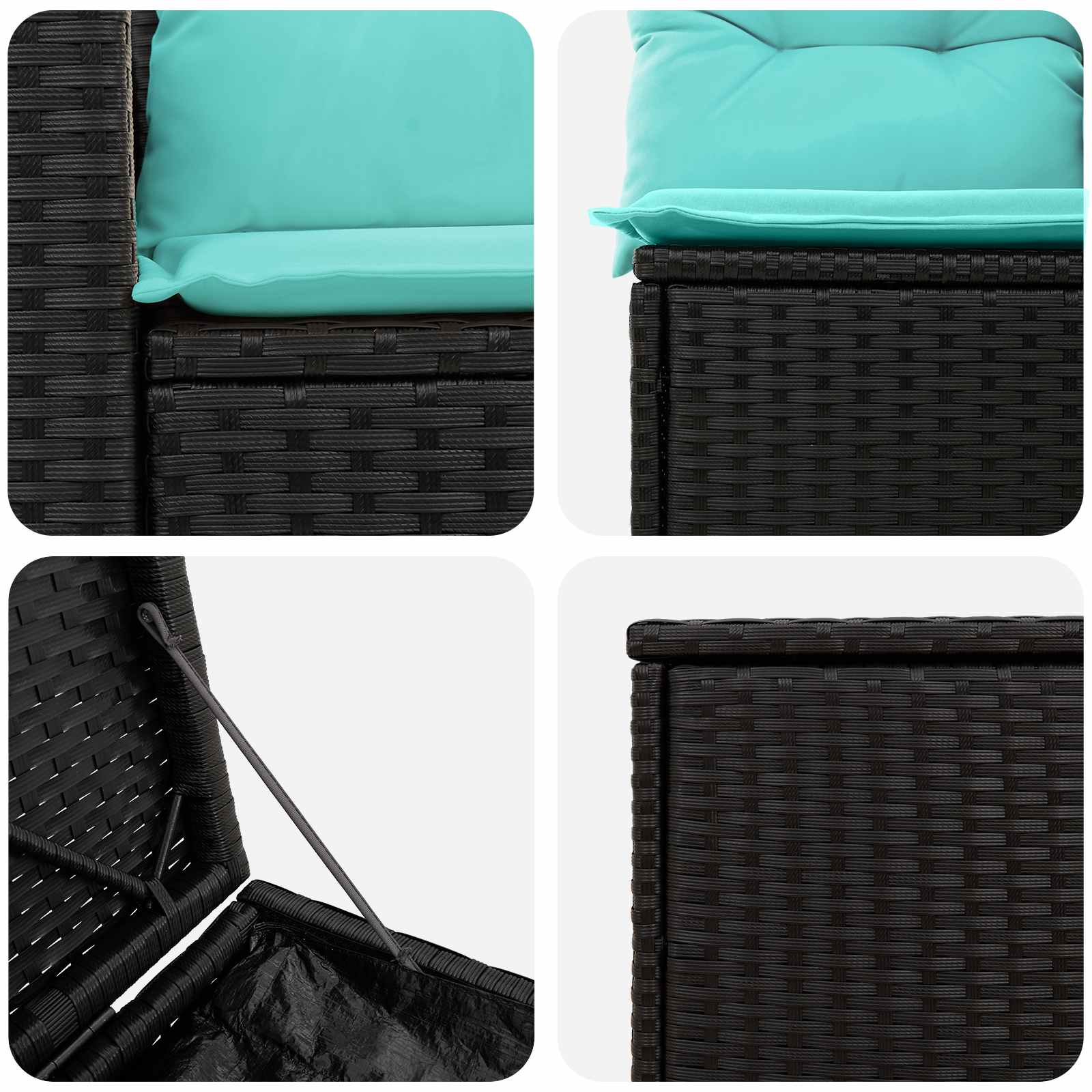 Ensemble de Canapés 7 pcs Noir et Bleu