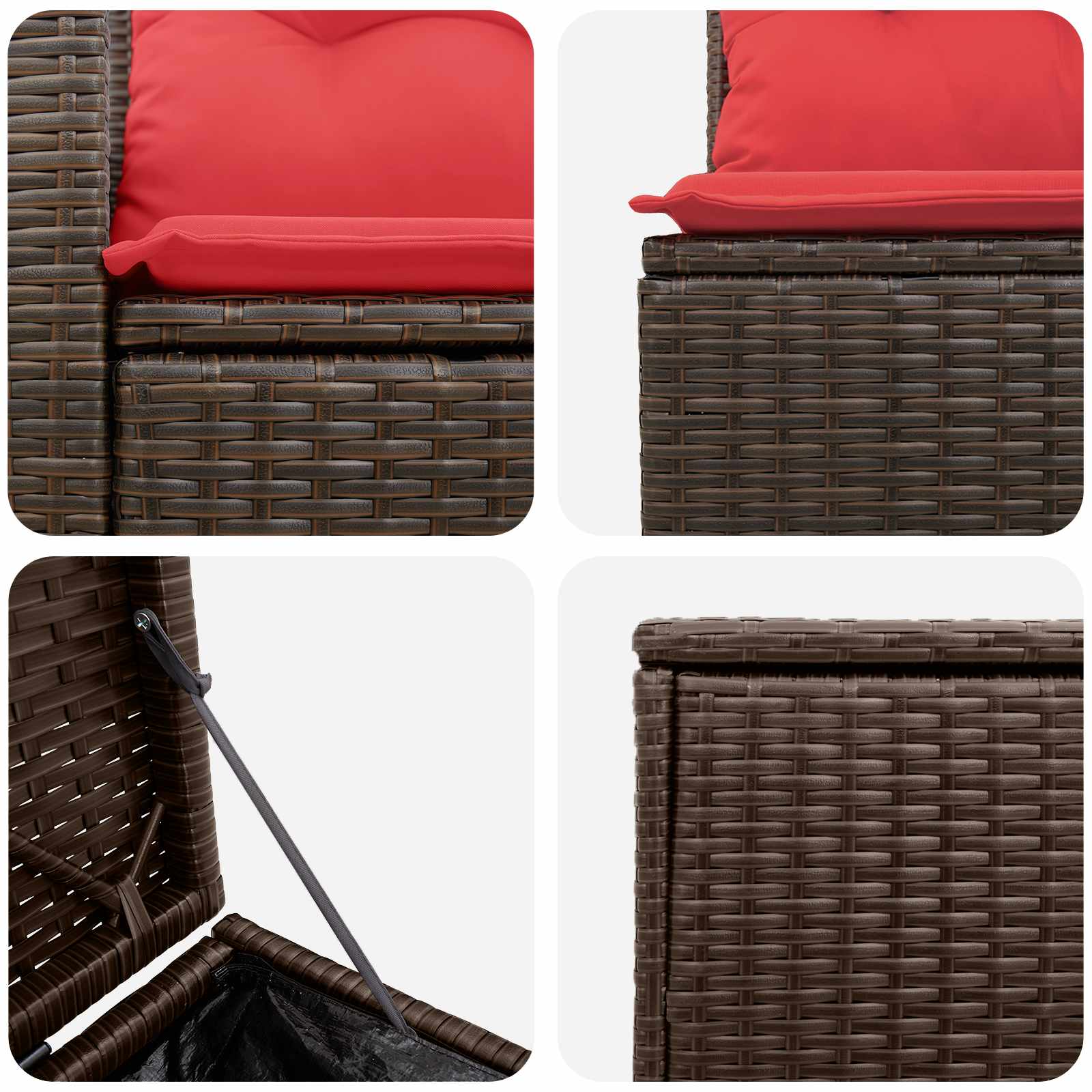 Ensemble de Canapés 7 pcs Marron et rouge