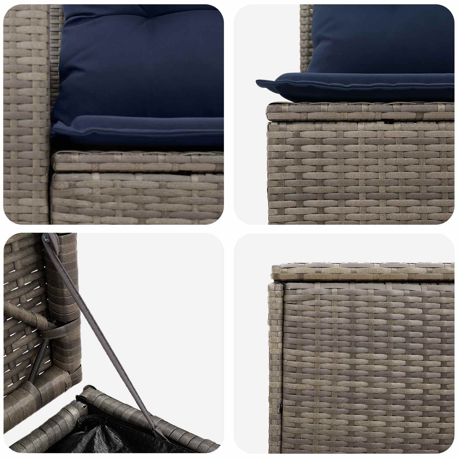 Ensemble de Canapés 7 pcs Gris et bleu marine
