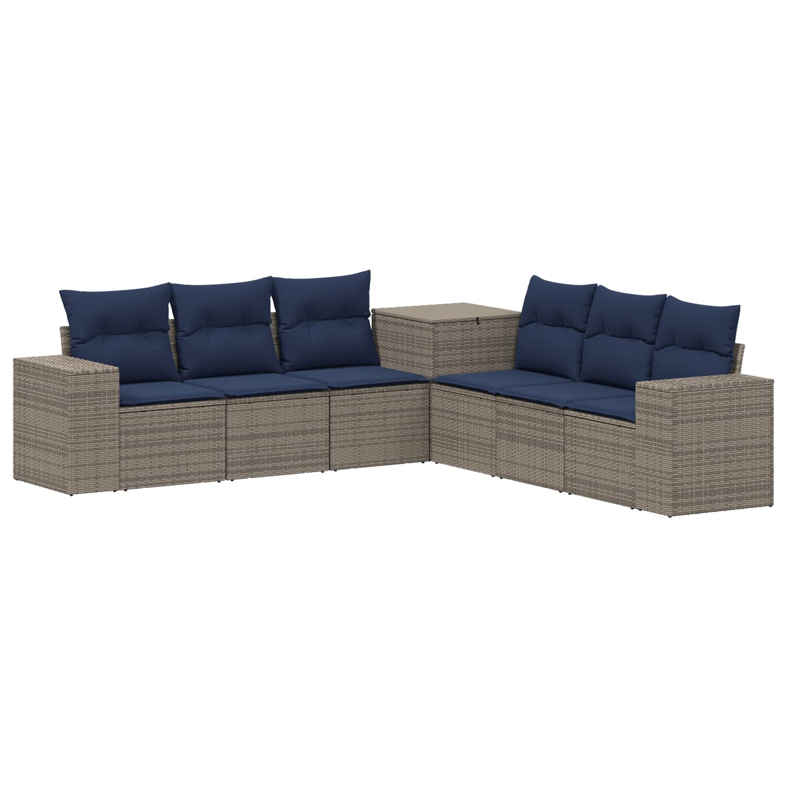 Ensemble de Canapés 7 pcs Gris et bleu marine