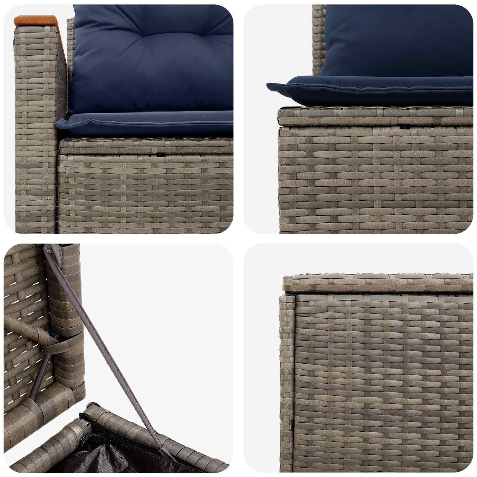 Ensemble de Canapés 7 pcs Gris et bleu marine