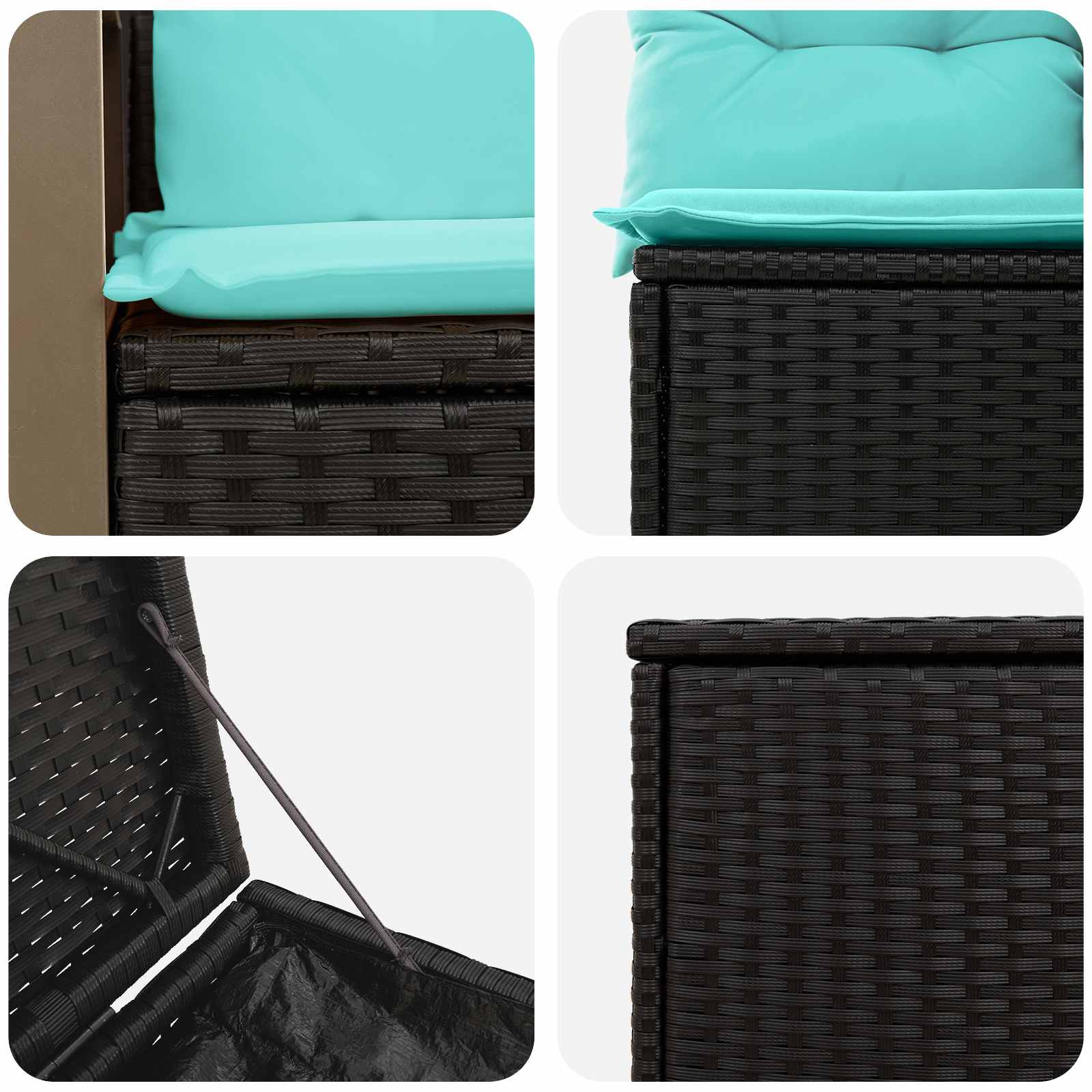 Ensemble de Canapés 7 pcs Noir et Bleu