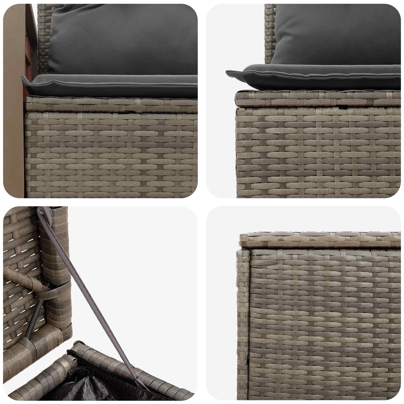 Ensemble de Canapés 7 pc Gris et Gris foncé