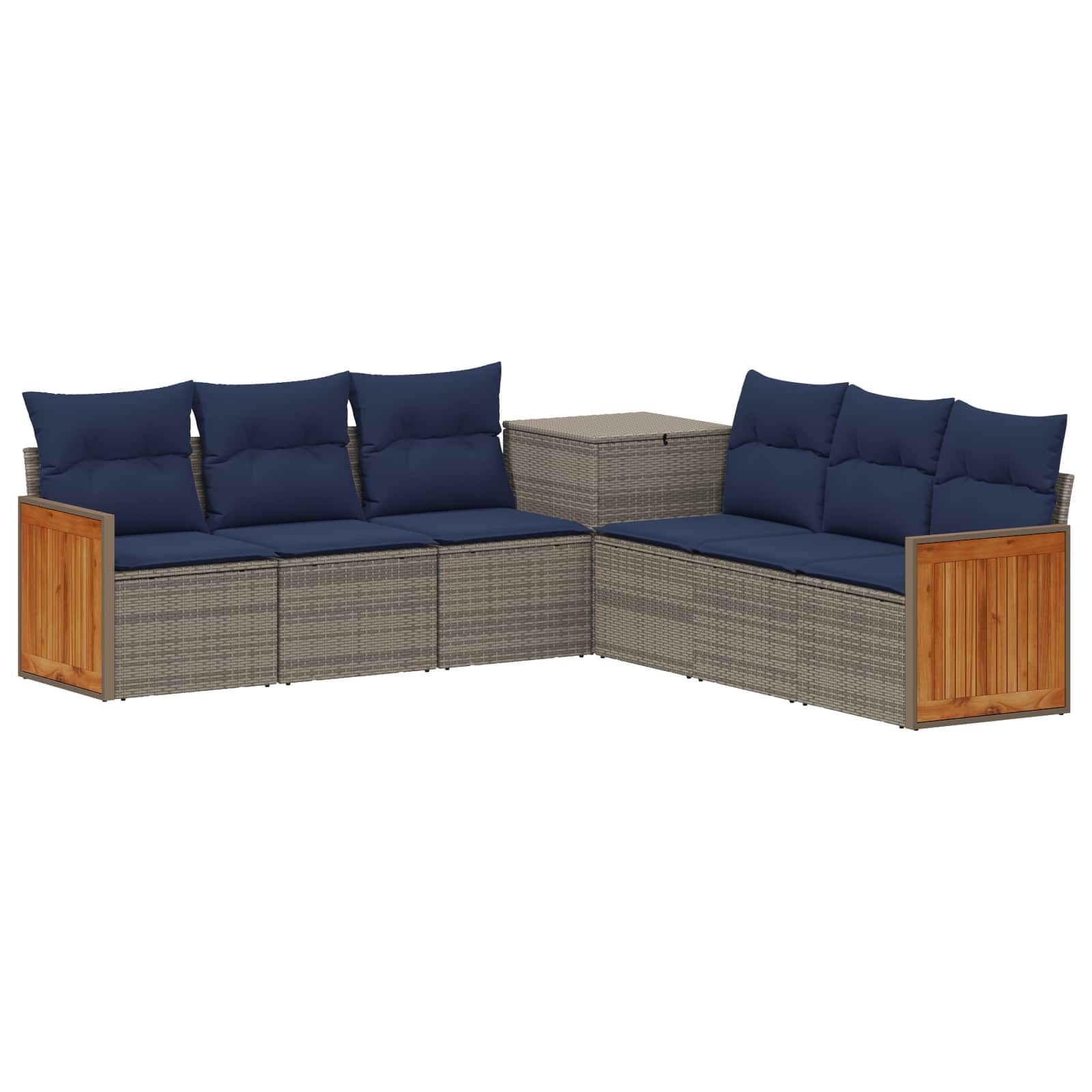 Ensemble de Canapés 7 pcs Gris et bleu marine