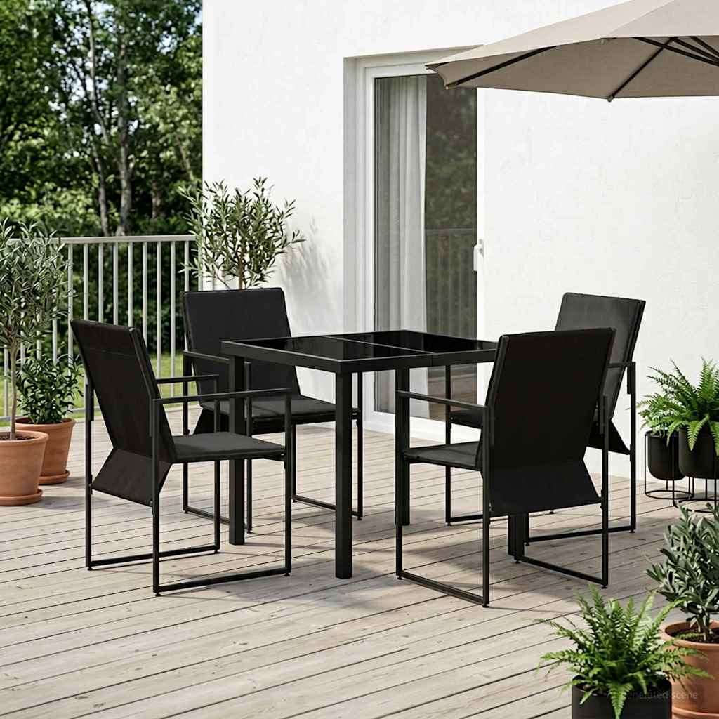 Ensemble de salle à manger pour jardin 5 pcs Noir et anthracite - XIOS