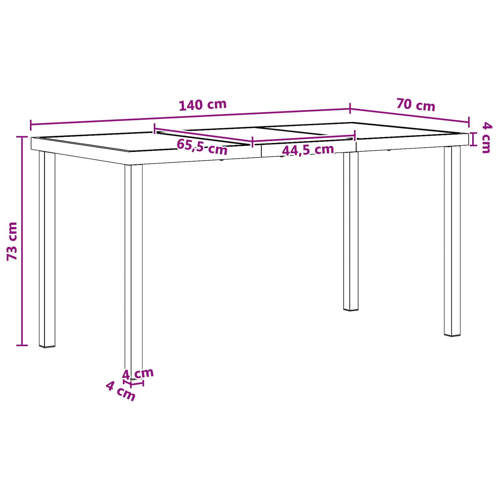 Ensemble de salle à manger pour jardin 5 pcs Noir et anthracite - XIOS