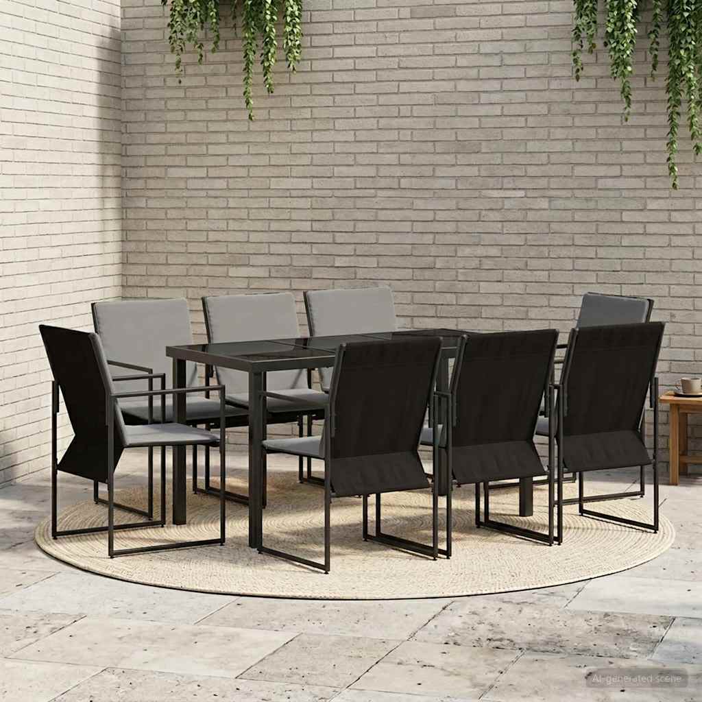 Ensemble de salle à manger pour jardin 9 pcs Noir et anthracite - XIOS