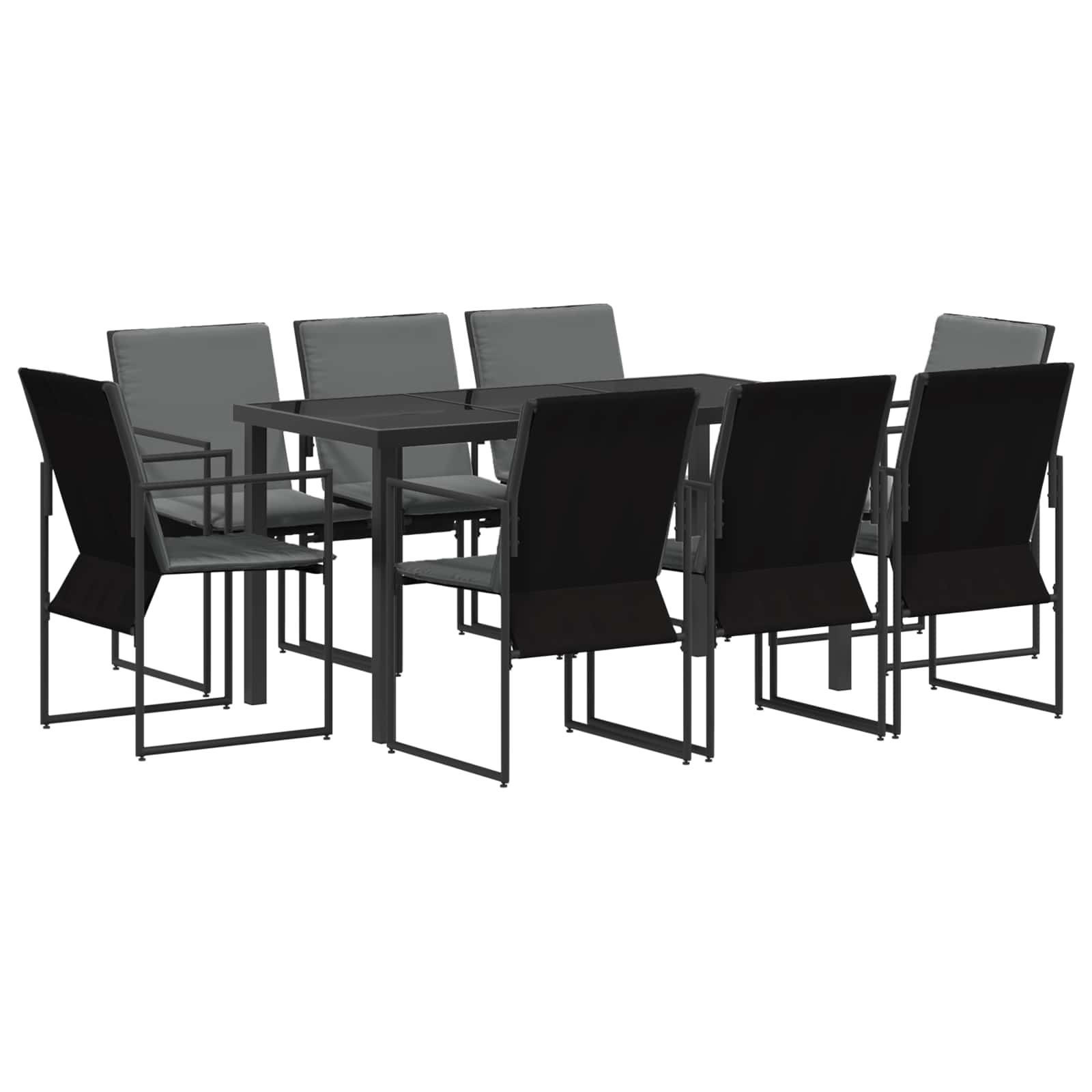 Ensemble de salle à manger pour jardin 9 pcs Noir et anthracite - XIOS