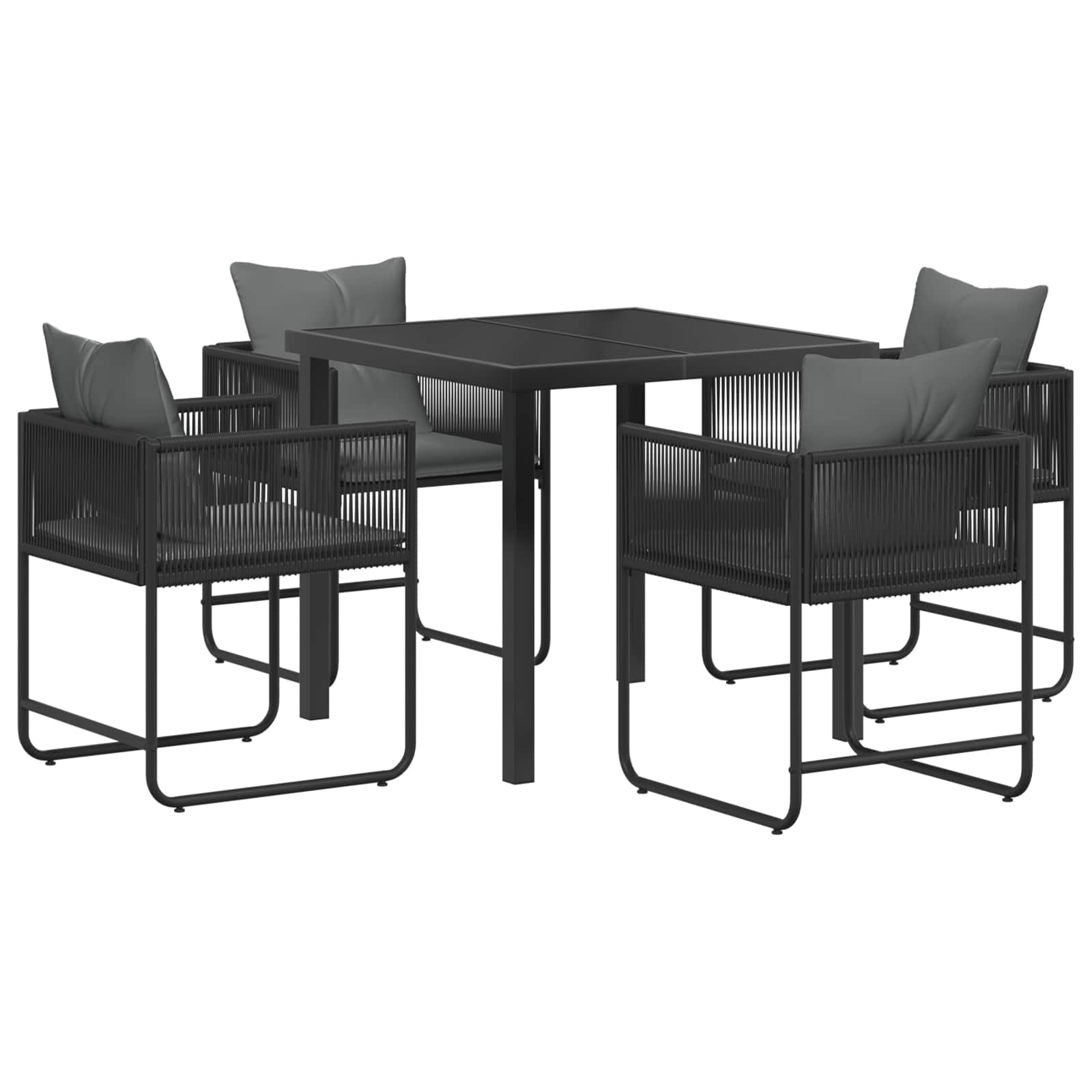 Ensemble de salle à manger pour jardin 5 pcs Noir et anthracite - XIOS