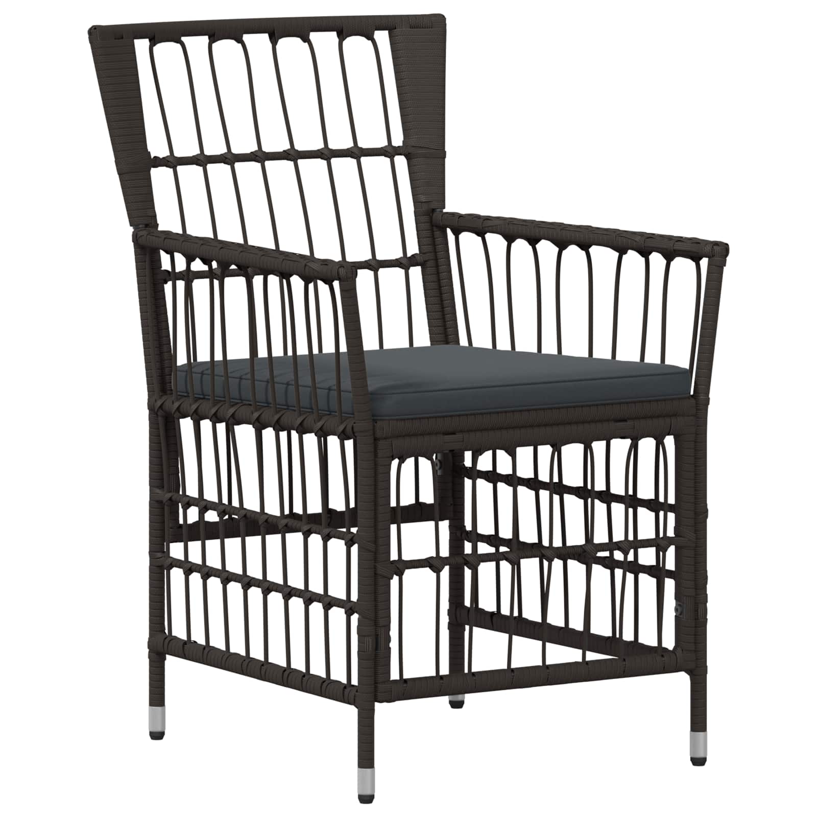 Ensemble de repas extérieur 5 pc Noir polyrotin