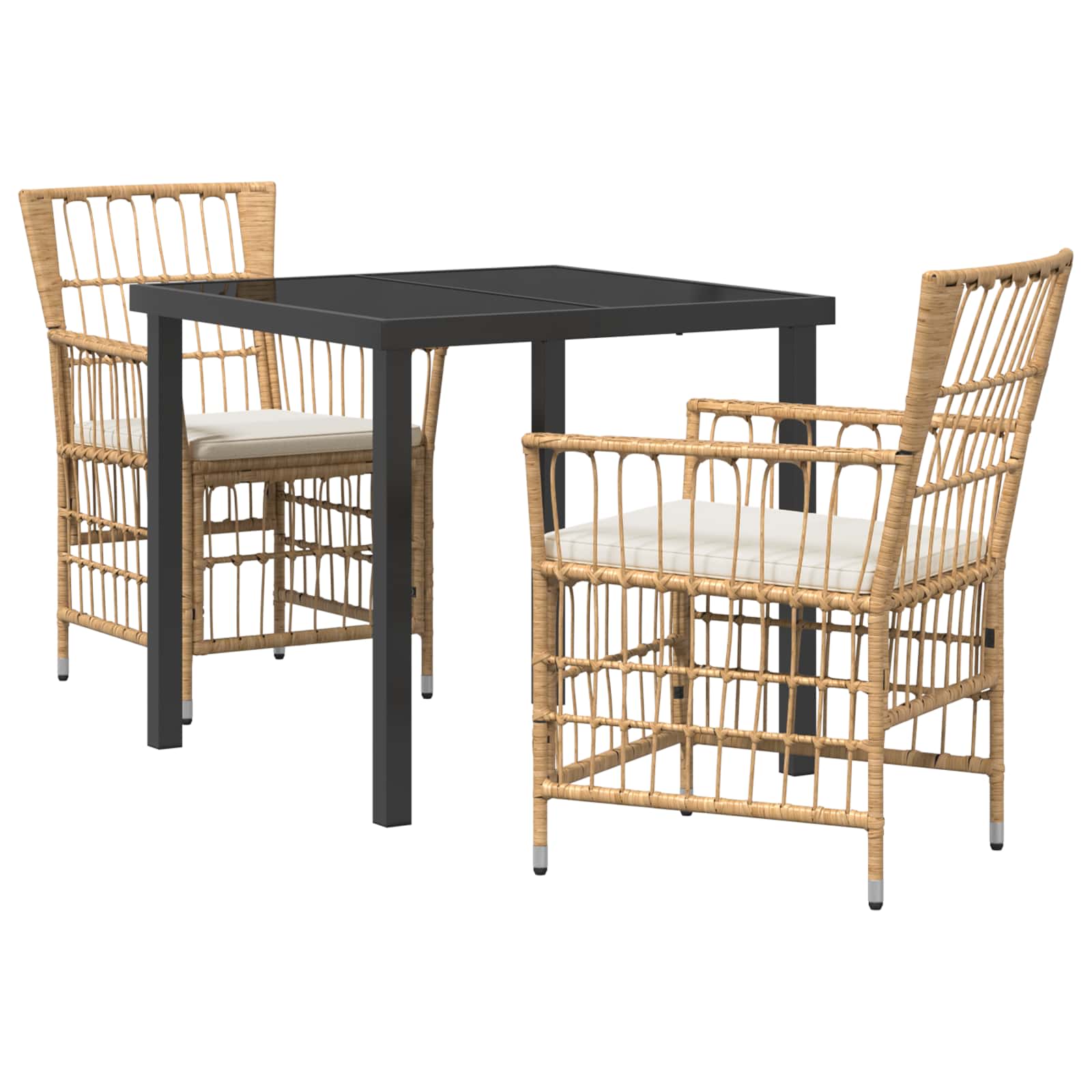 Ensemble de repas extérieur 3 pc Naturel polyrotin