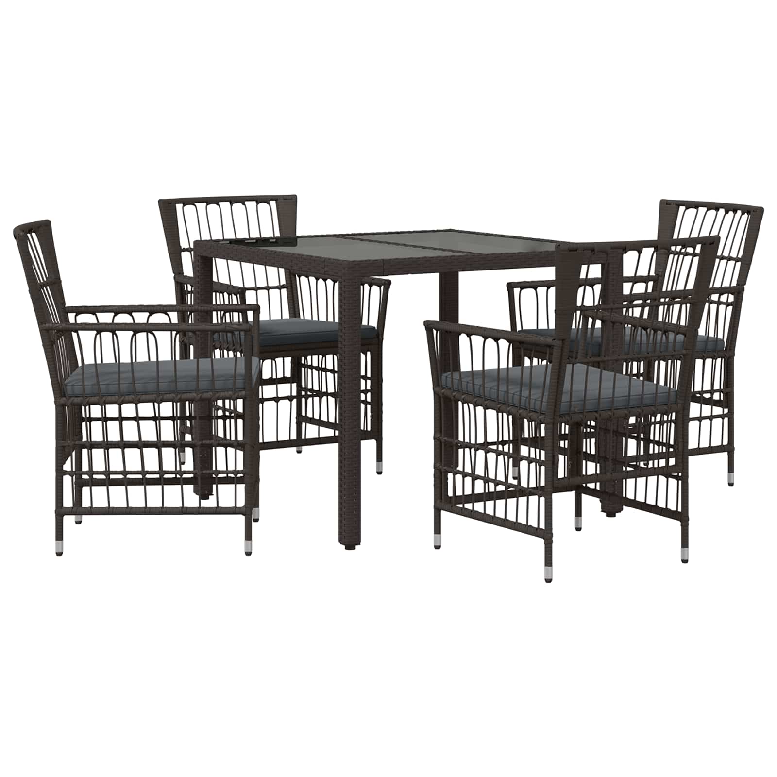 Ensemble de repas extérieur 5 pc Noir polyrotin