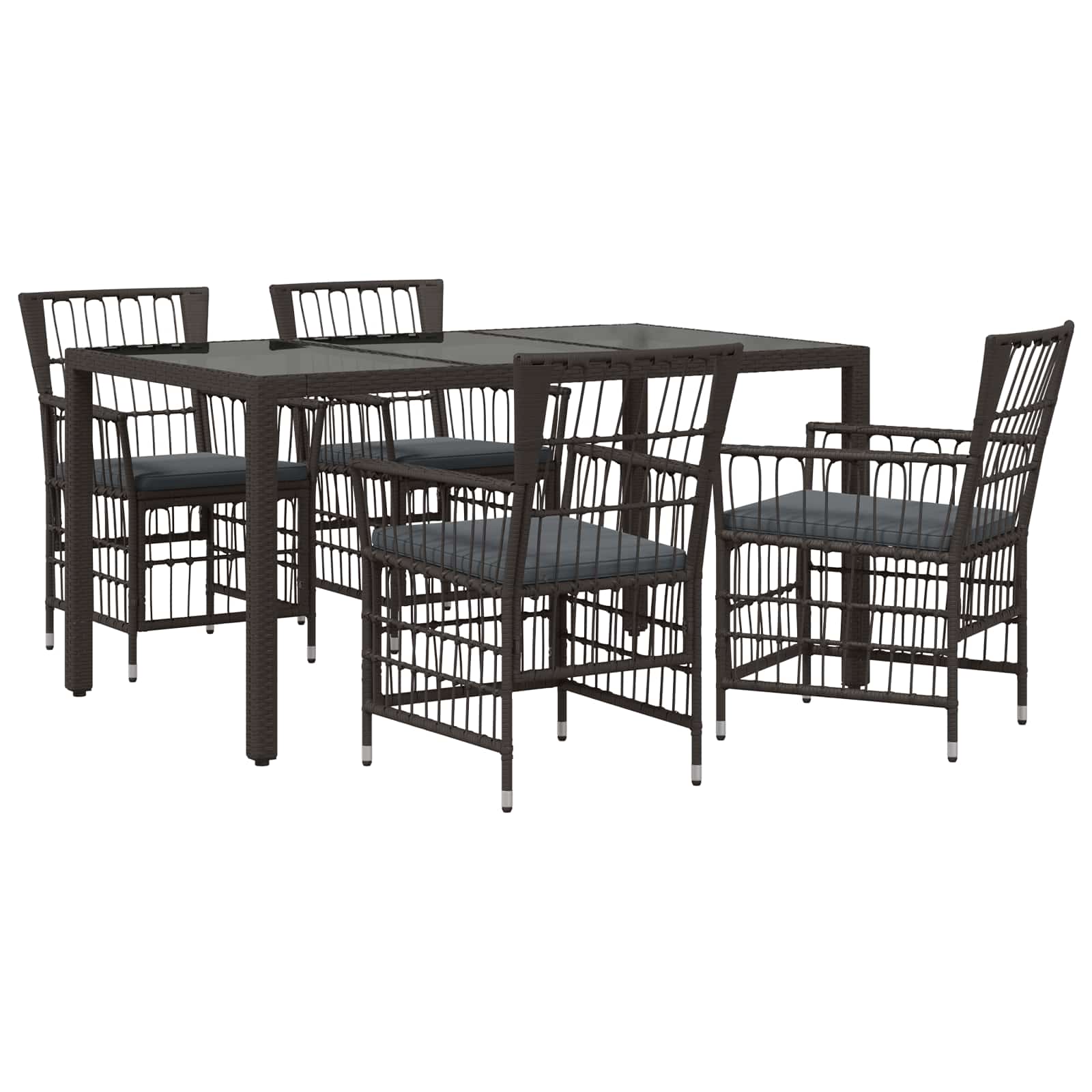 Ensemble de repas extérieur 5 pc Noir polyrotin