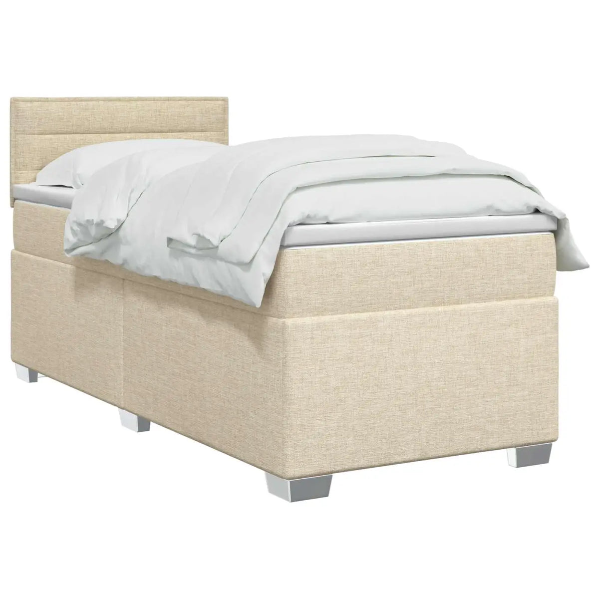 Lit boxspring avec matelas Crème 80 x 200 cm Tissu - XIOS
