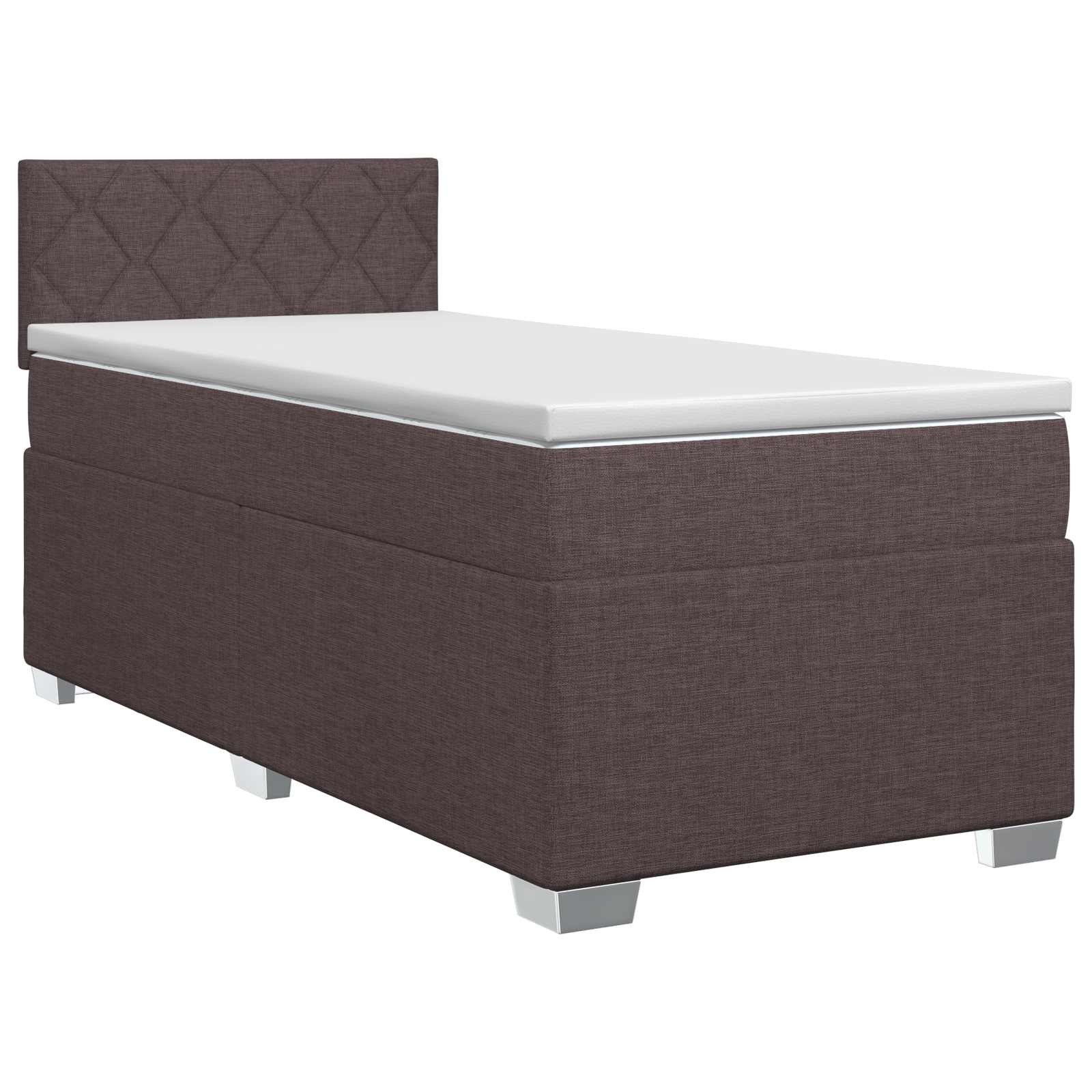 Lit boxspring avec matelas Marron foncé 80 x 200 cm Tissu - XIOS
