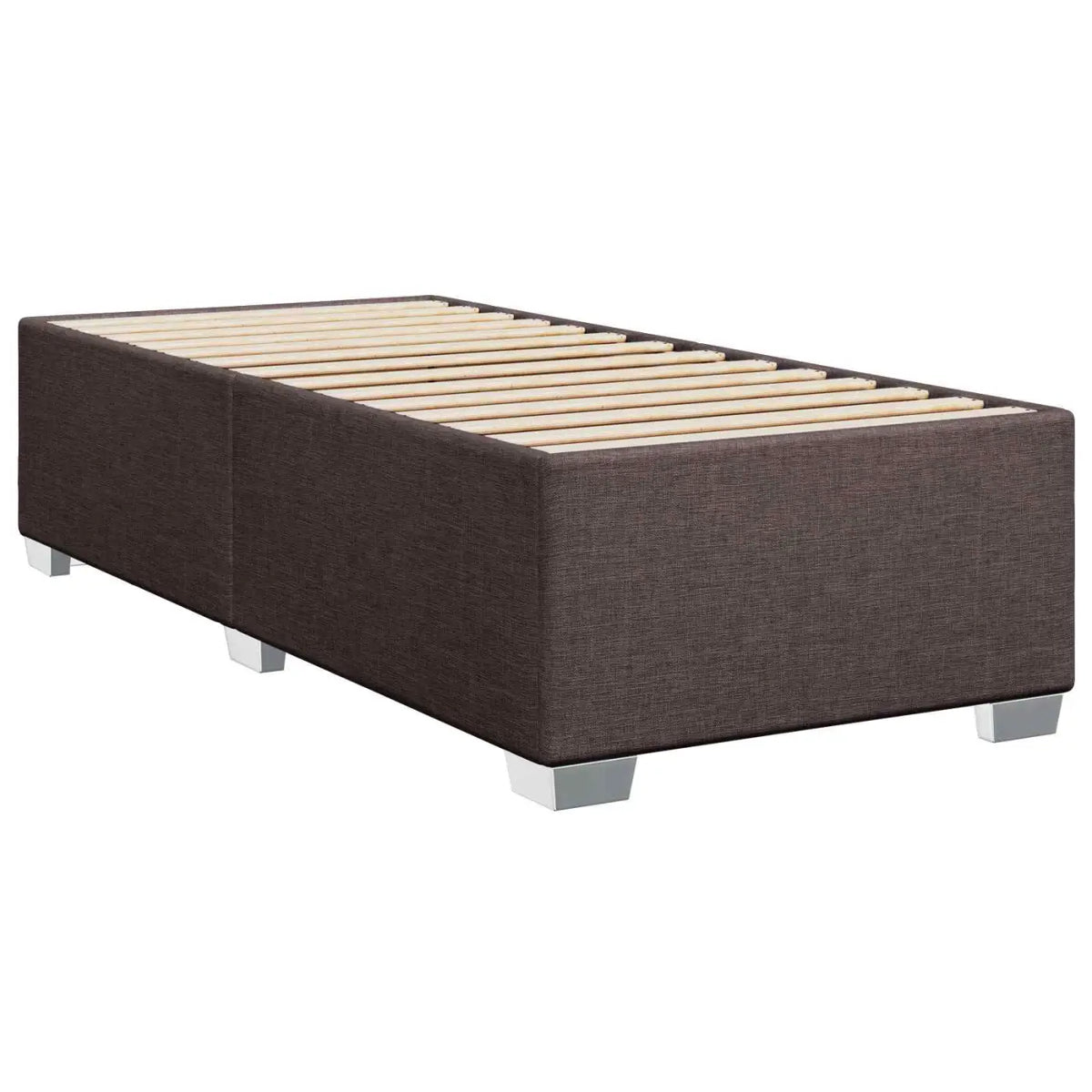 Lit boxspring avec matelas Marron foncé 90 x 200 cm Tissu - XIOS