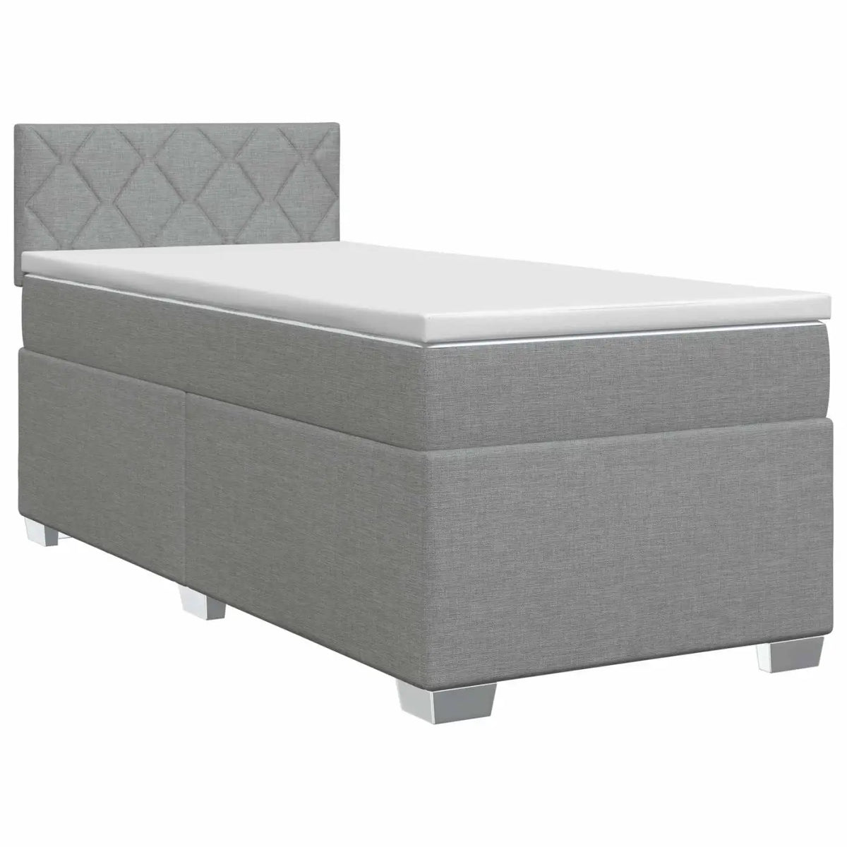 Lit boxspring avec matelas Gris clair 90 x 200 cm Tissu - XIOS