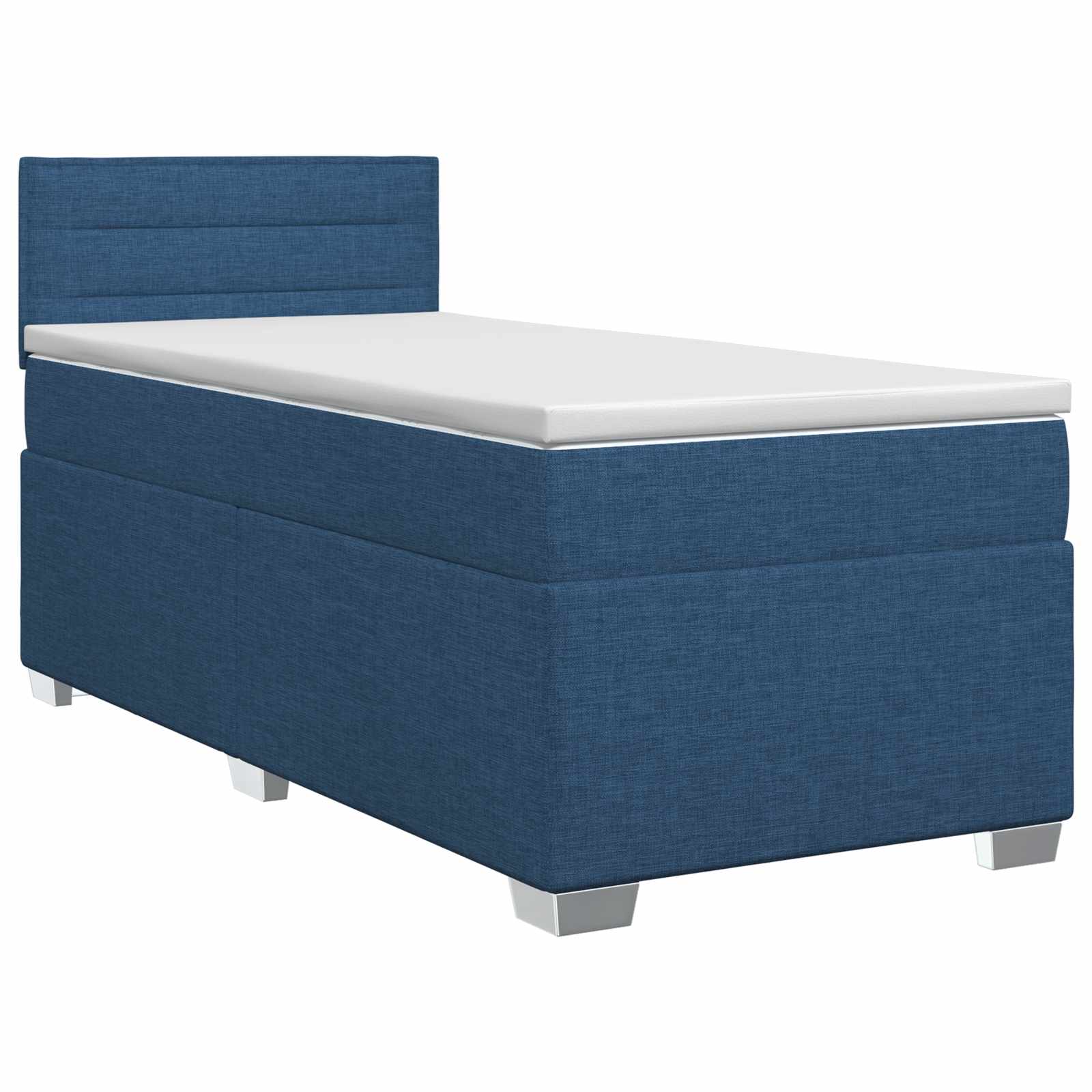 Lit boxspring avec matelas Bleu 100 x 200 cm Tissu - XIOS