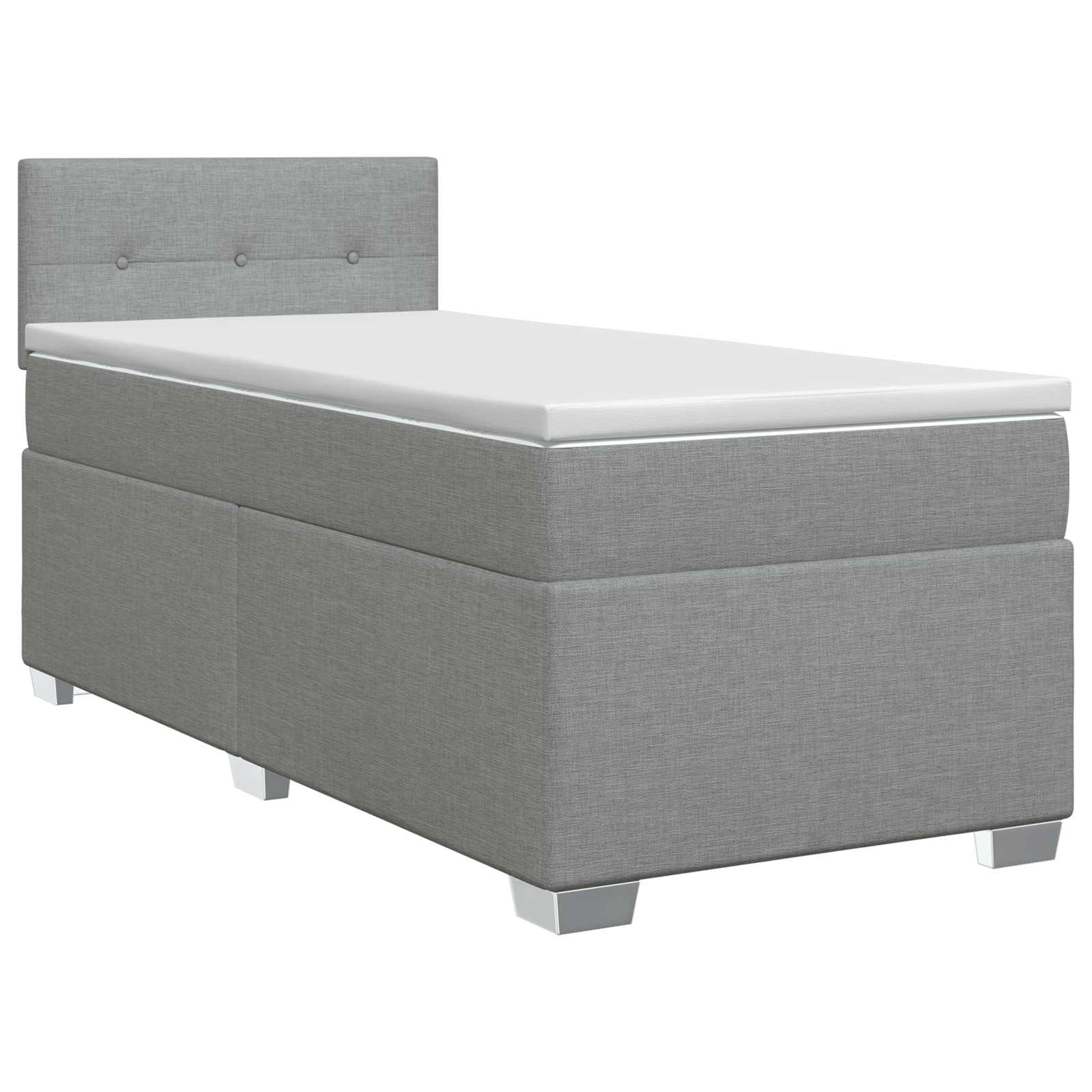 Lit boxspring avec matelas Gris clair 100 x 200 cm Tissu