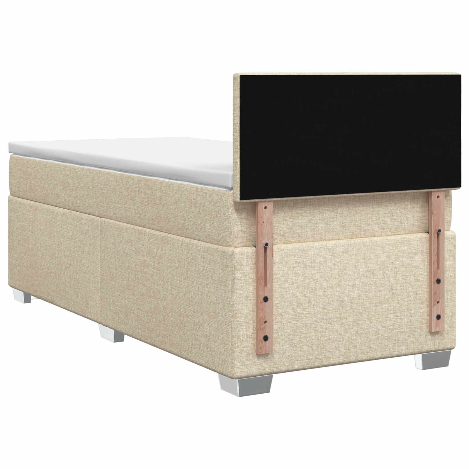 Lit boxspring avec matelas Crème 100 x 200 cm Tissu