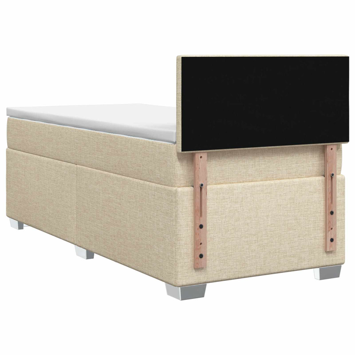 Lit boxspring avec matelas Crème 100 x 200 cm Tissu