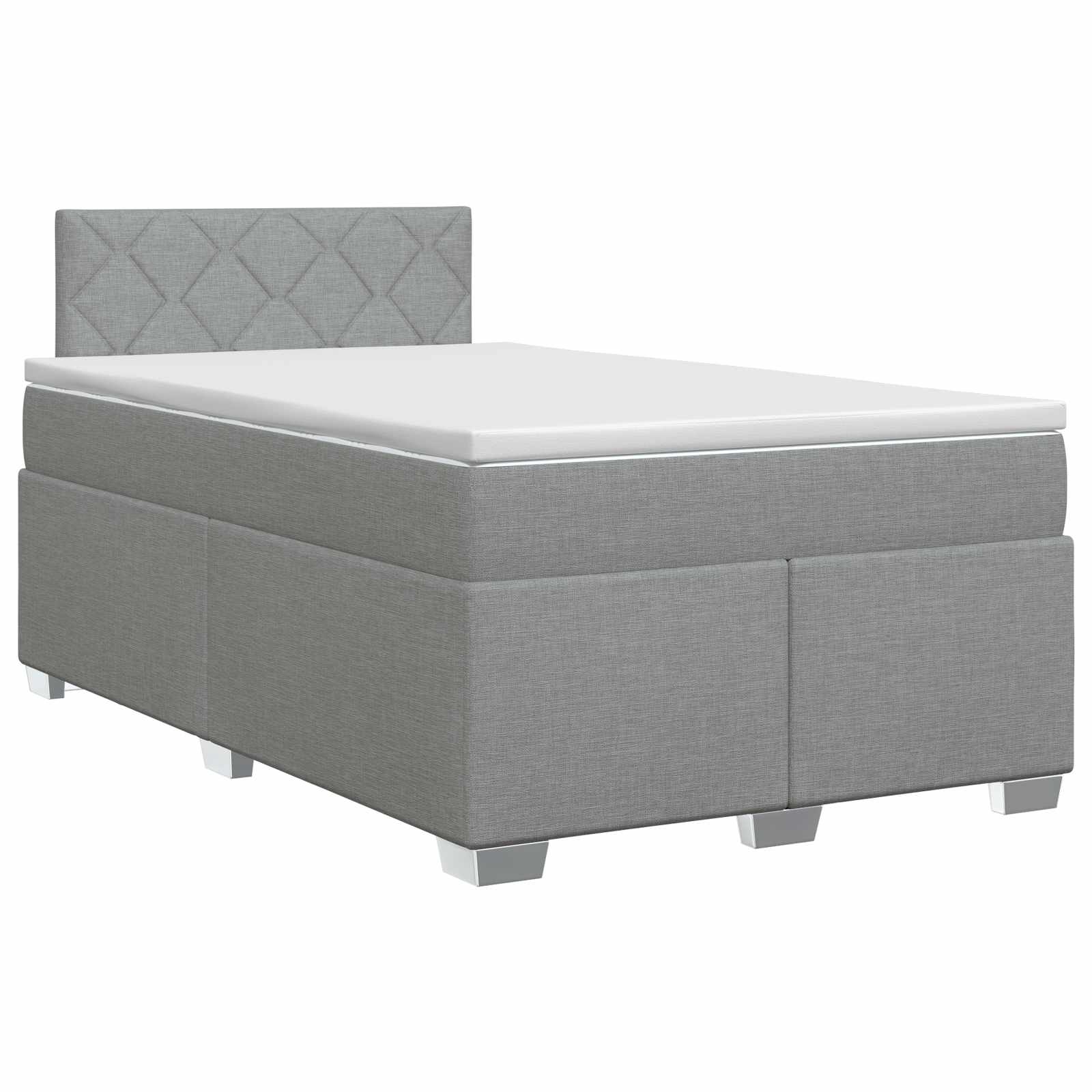 Lit boxspring avec matelas Gris clair 120 x 190 cm Tissu