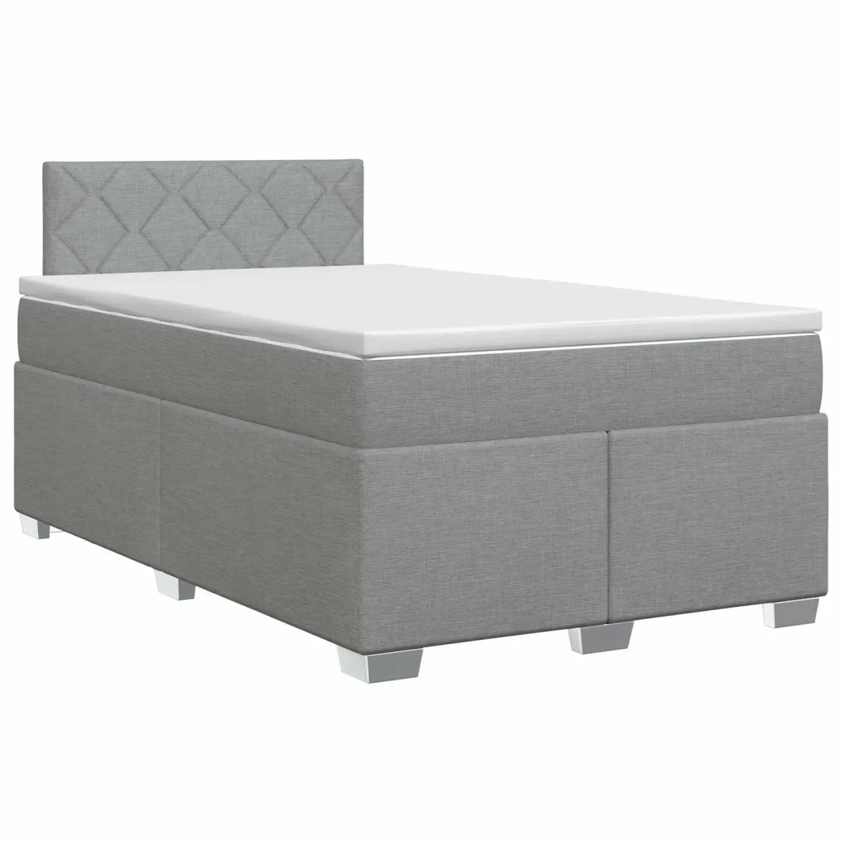 Lit boxspring avec matelas Gris clair 120 x 190 cm Tissu - XIOS