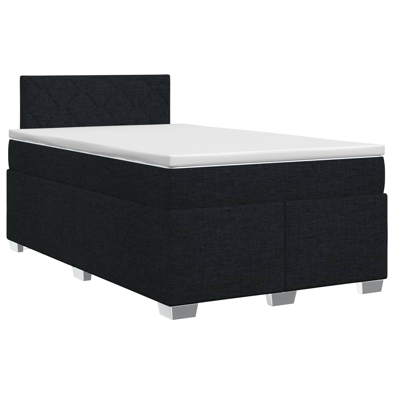 Lit boxspring avec matelas Noir 120 x 190 cm Tissu