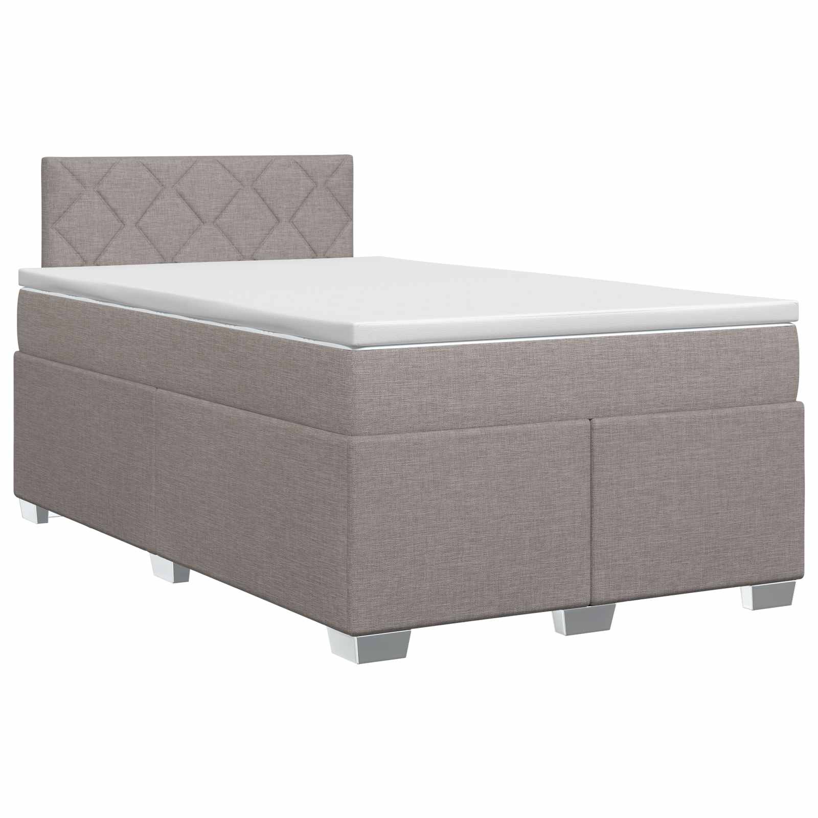 Lit boxspring avec matelas Taupe 120 x 190 cm Tissu - XIOS