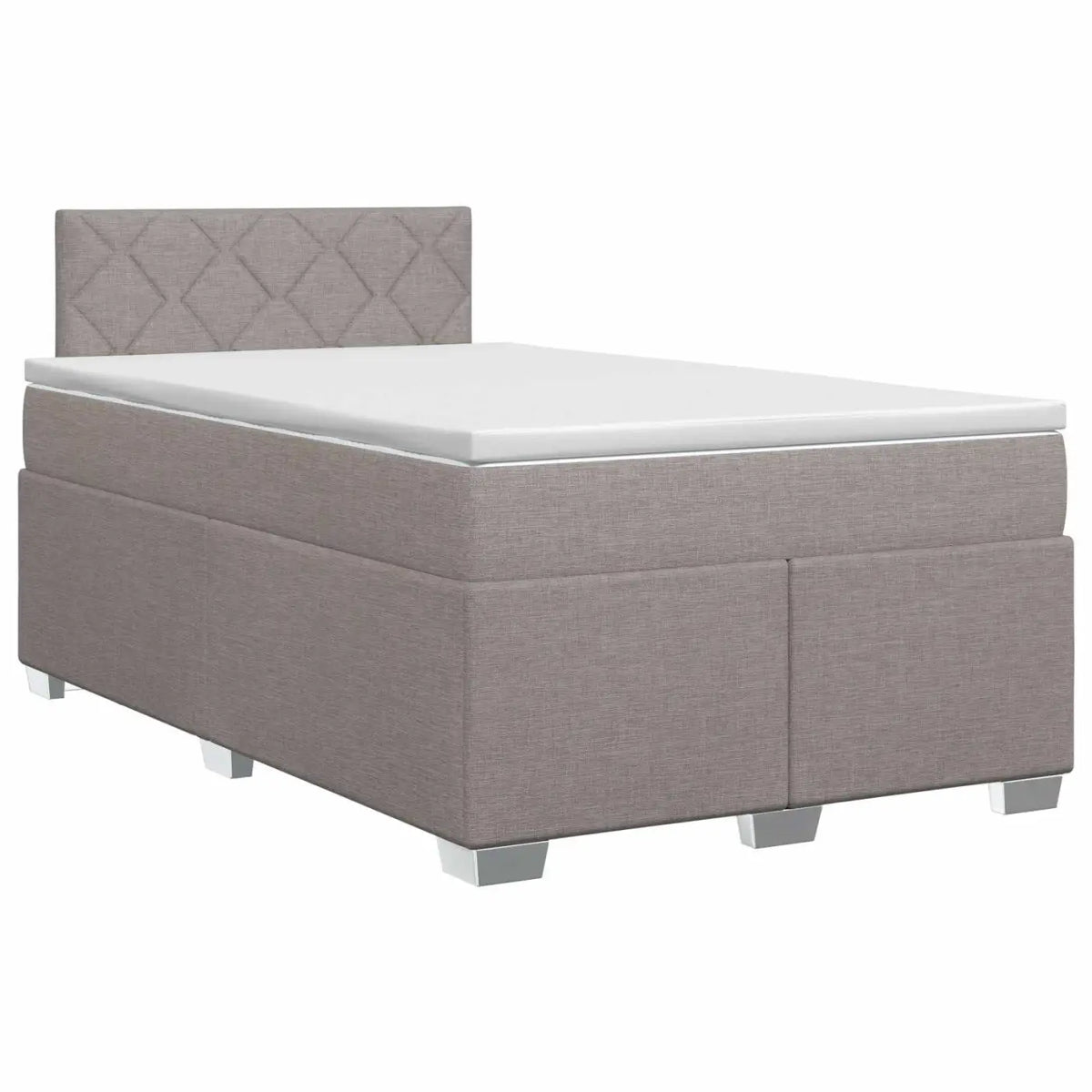 Lit boxspring avec matelas Taupe 120 x 190 cm Tissu - XIOS