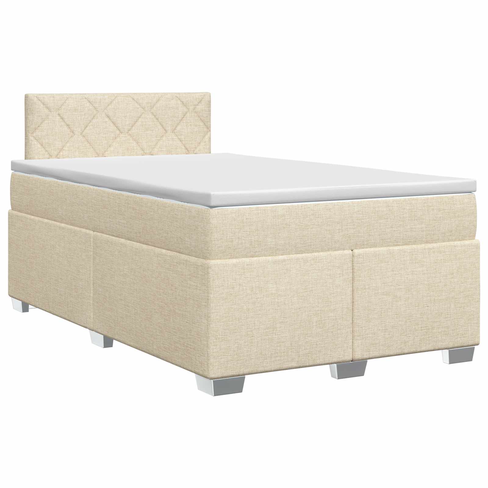 Lit boxspring avec matelas Crème 120 x 190 cm Tissu