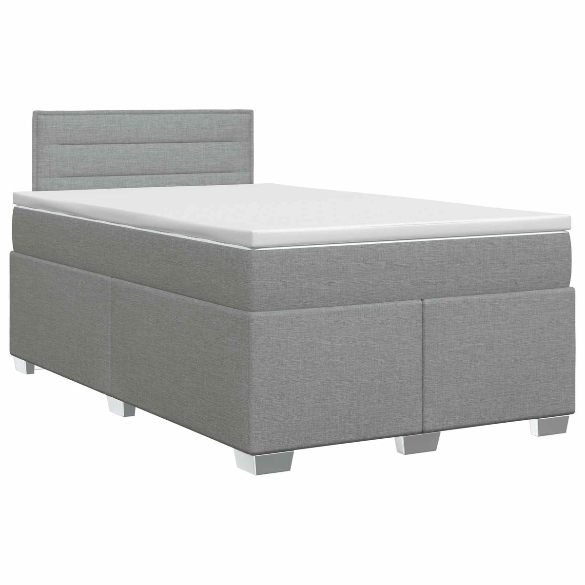 Lit boxspring avec matelas Gris clair 120 x 200 cm Tissu