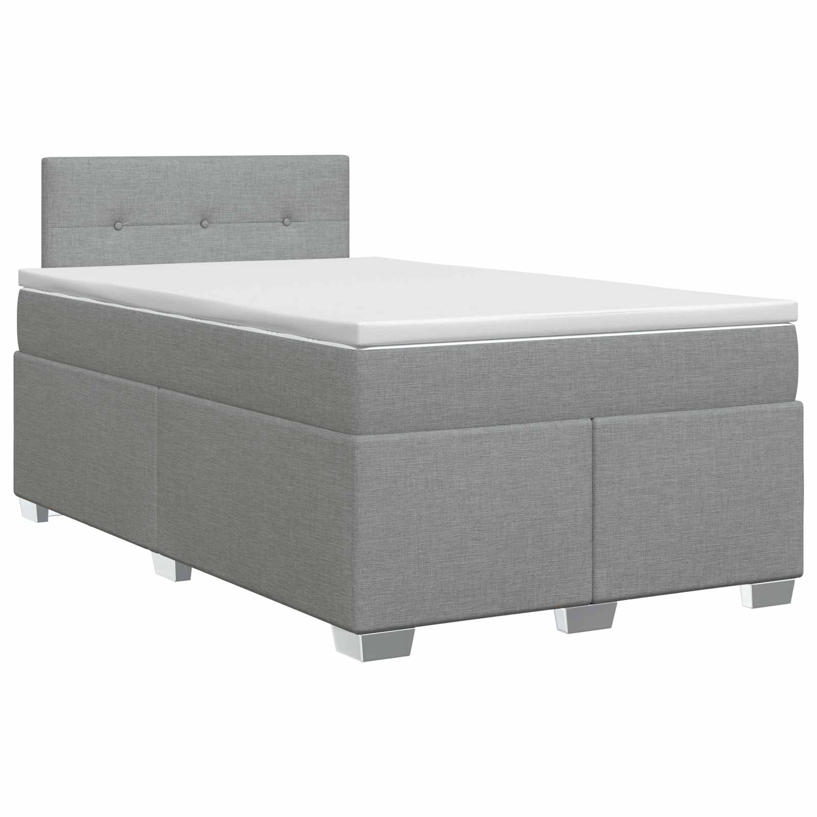 Lit boxspring avec matelas Gris clair 120 x 200 cm Tissu