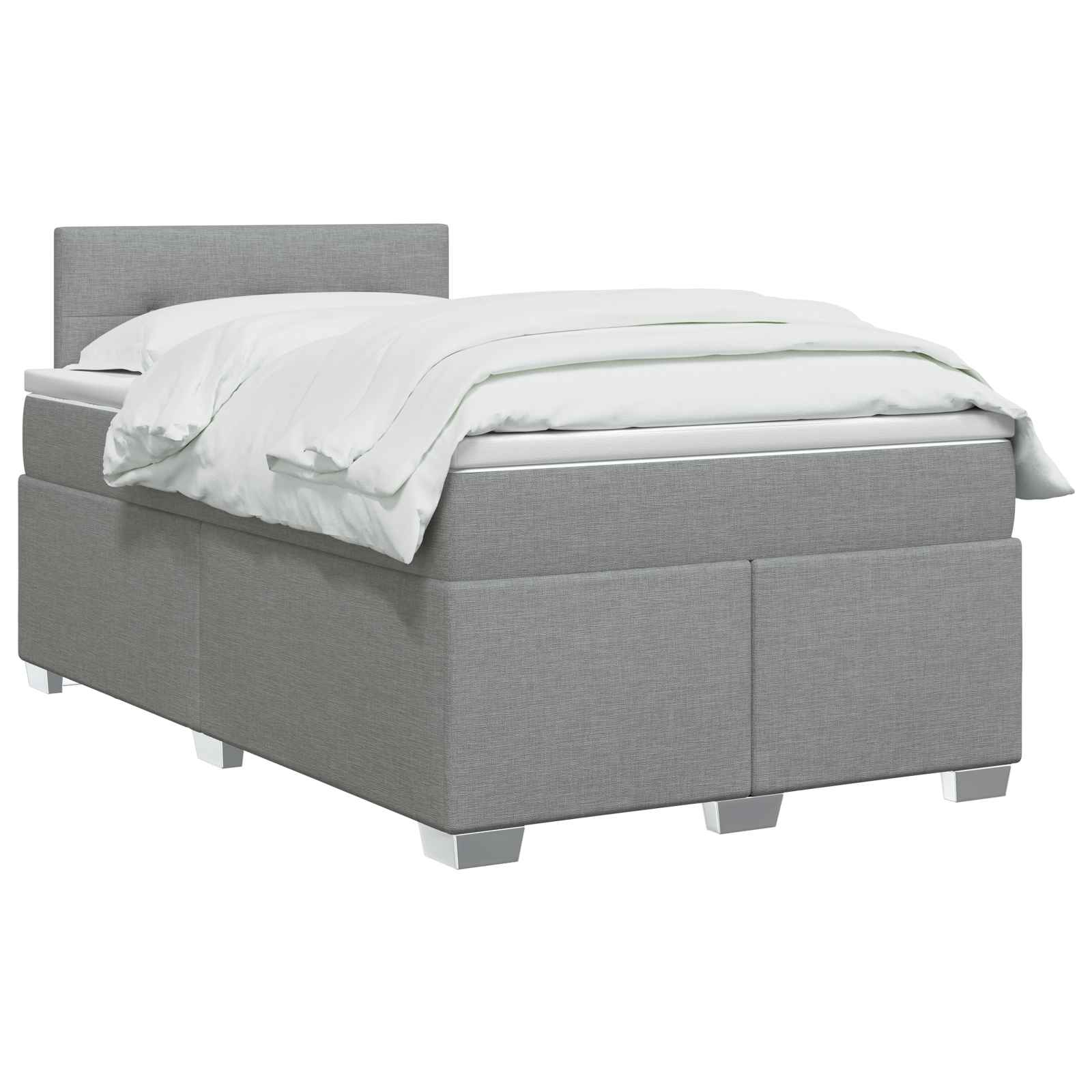 Lit boxspring avec matelas Gris clair 120 x 200 cm Tissu