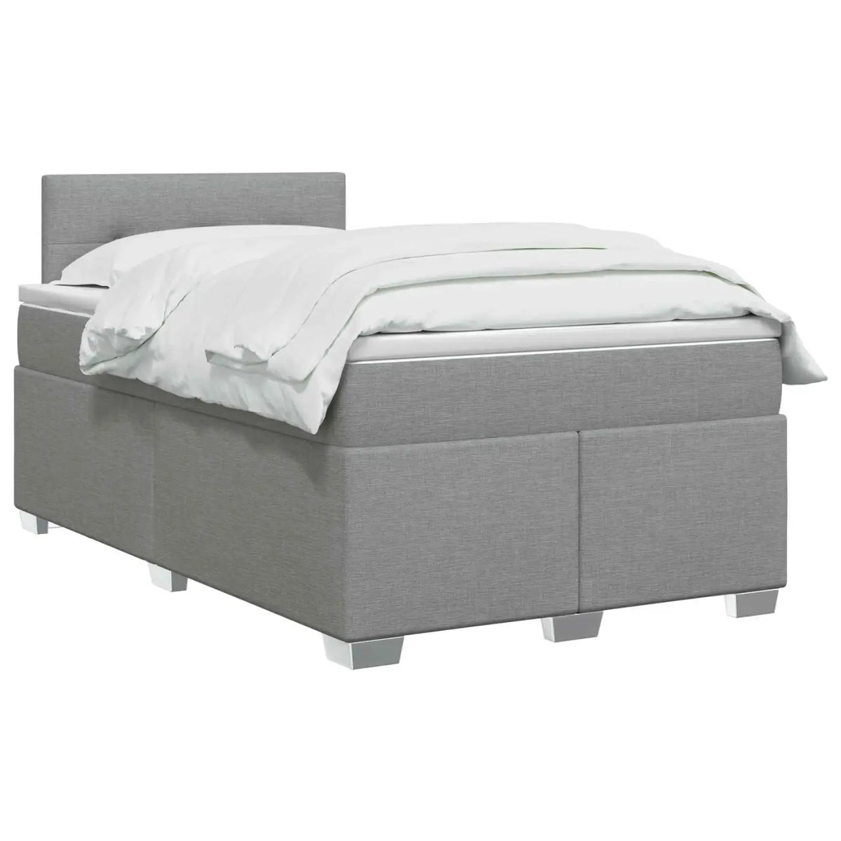 Lit boxspring avec matelas Gris clair 120 x 200 cm Tissu - XIOS