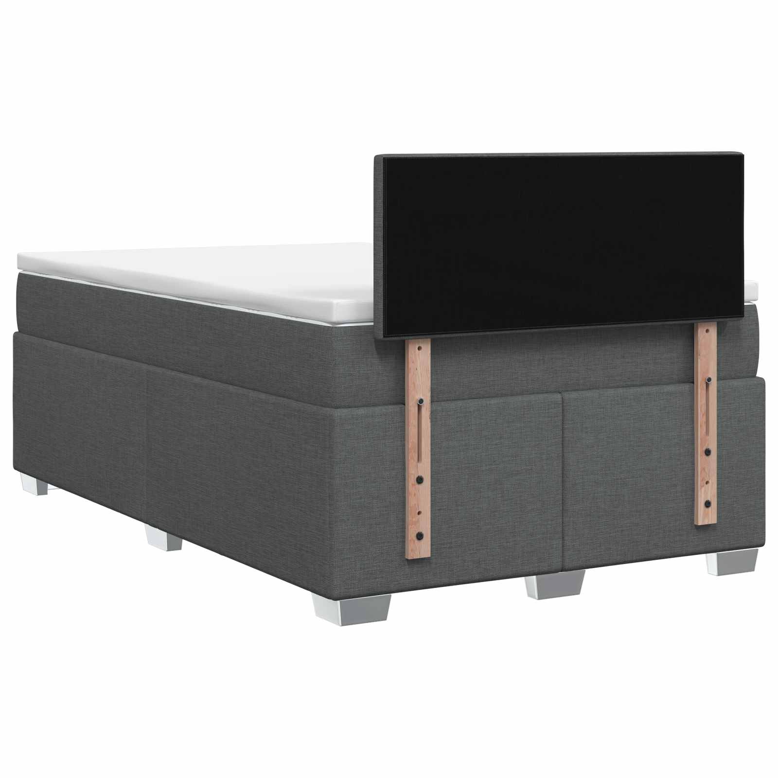 Lit boxspring avec matelas Gris foncé 120 x 200 cm Tissu