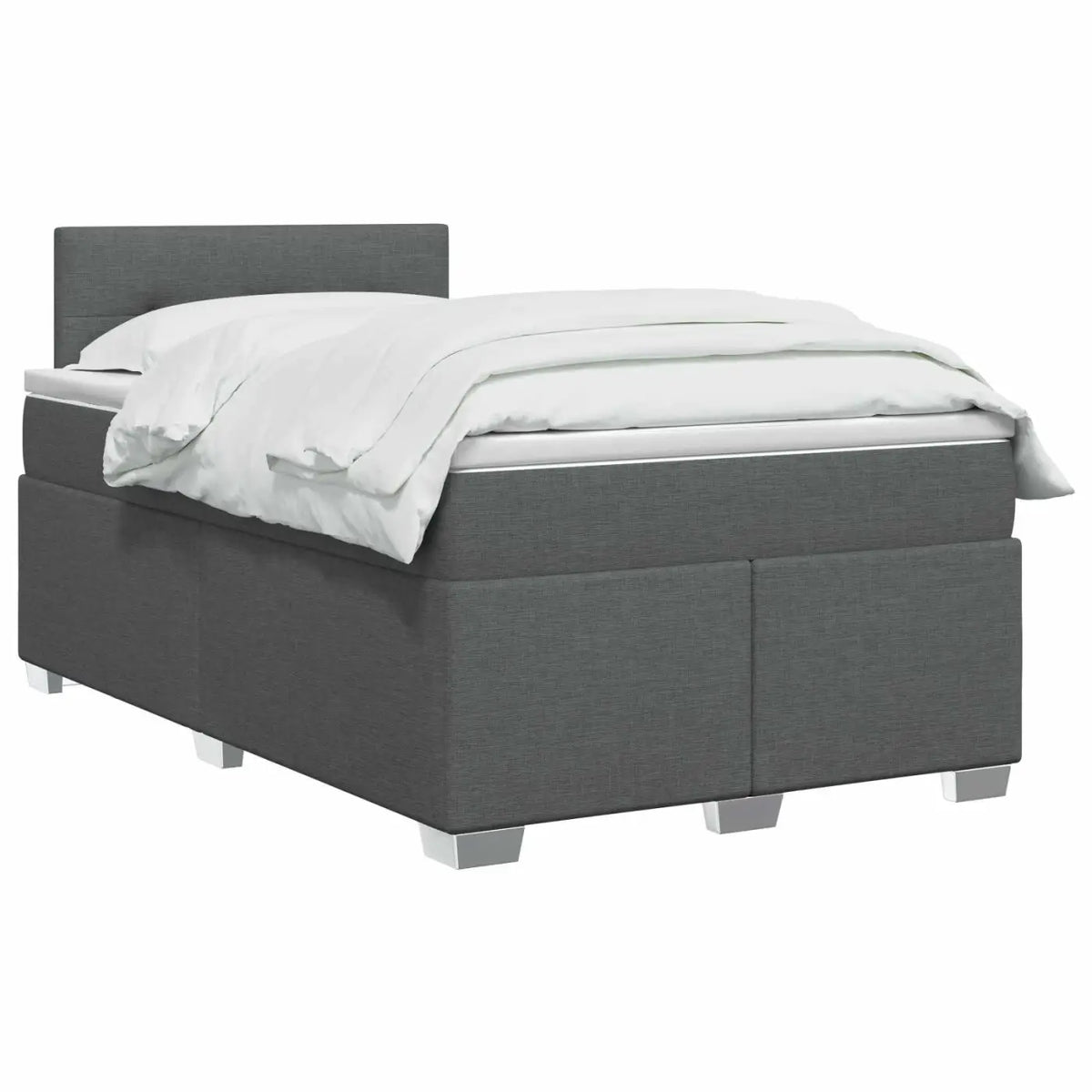 Lit boxspring avec matelas Gris foncé 120 x 200 cm Tissu - XIOS