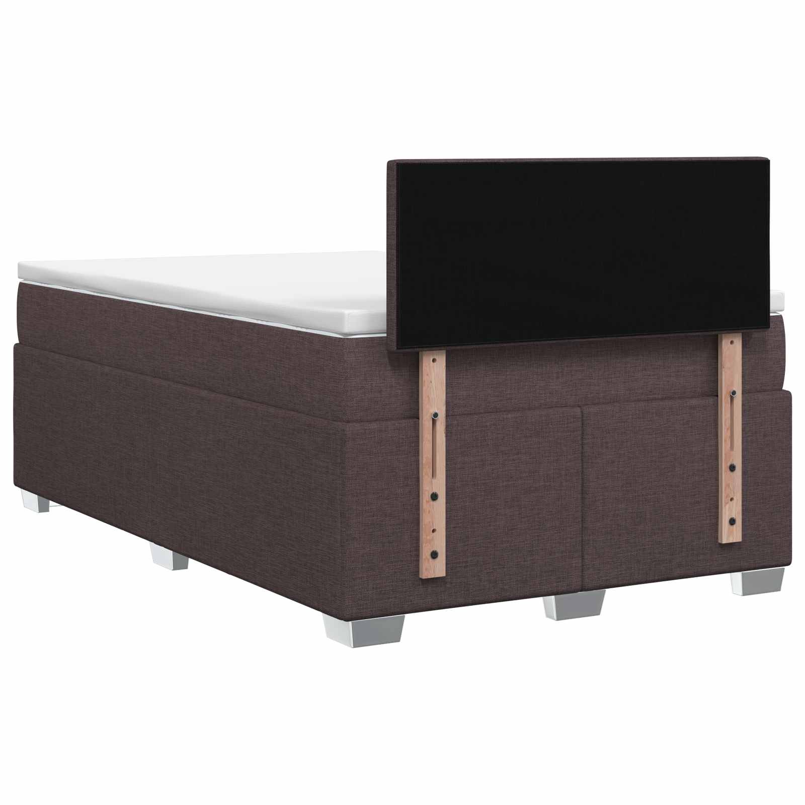 Lit boxspring avec matelas Marron foncé 120 x 200 cm Tissu - XIOS