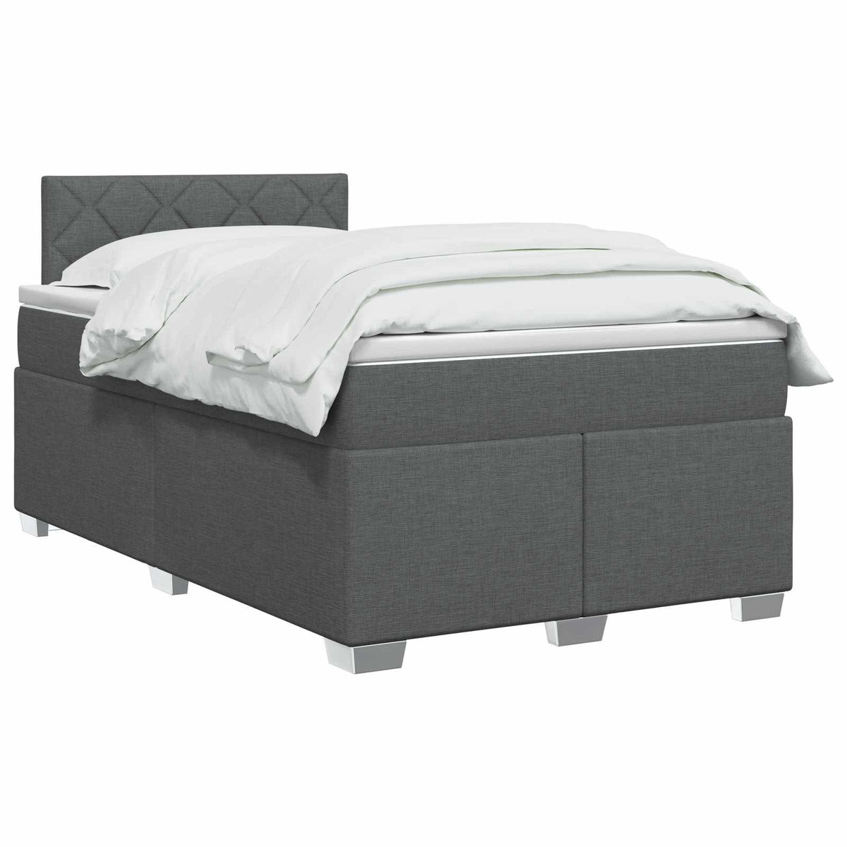 Lit boxspring avec matelas Gris foncé 120 x 200 cm Tissu