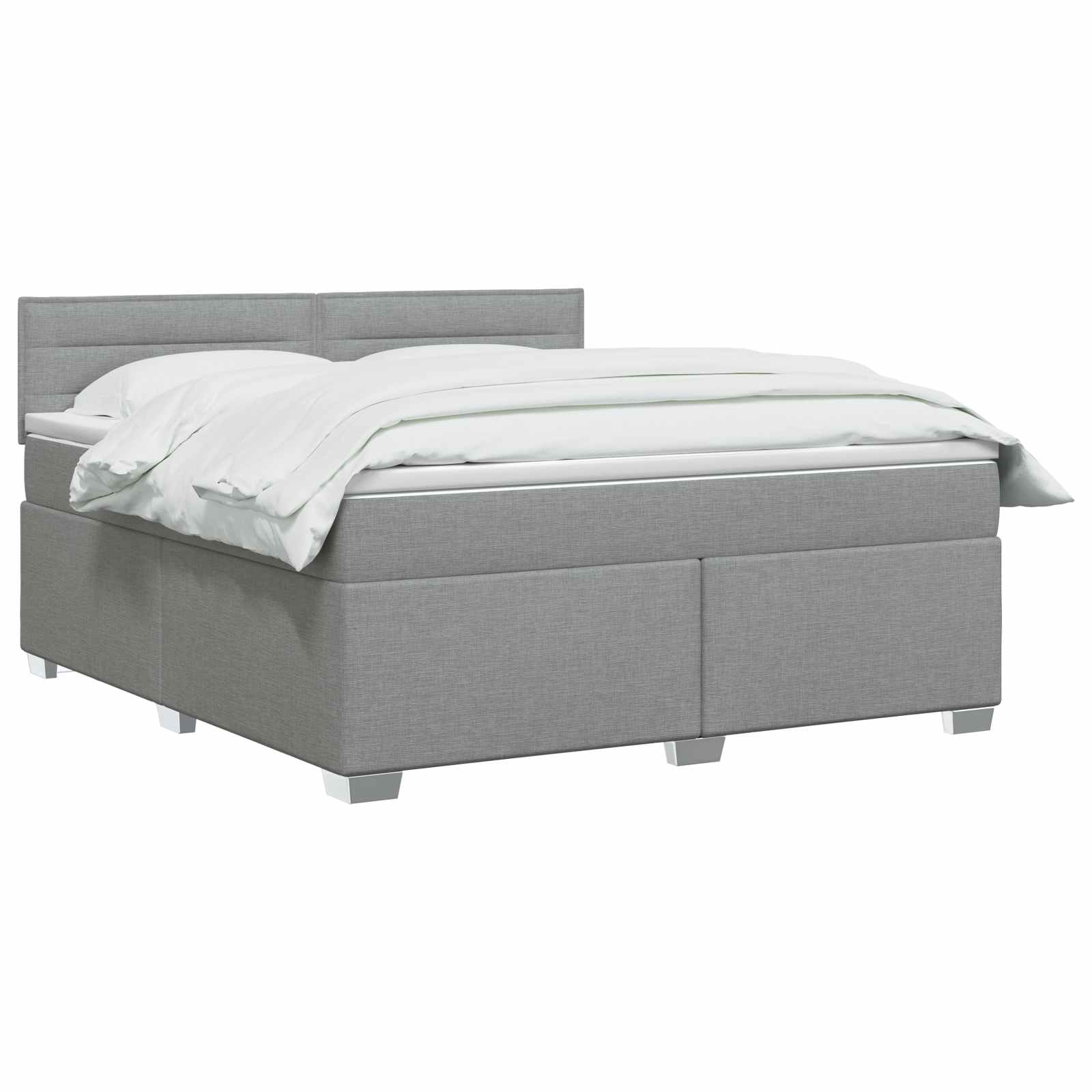 Lit boxspring avec matelas Gris clair 140 x 190 cm Tissu - XIOS