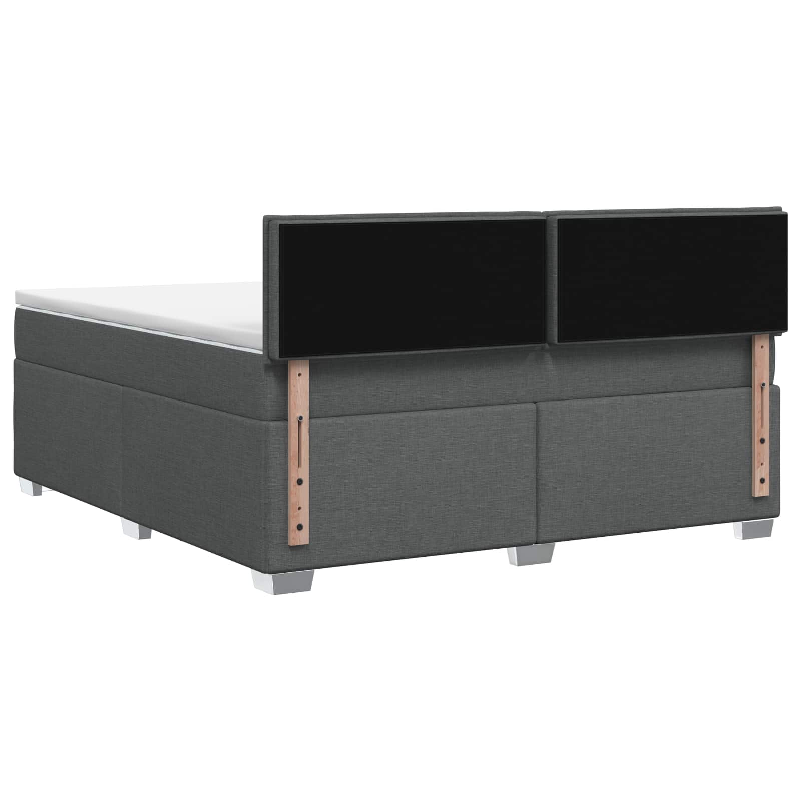 Lit boxspring avec matelas Gris foncé 140 x 190 cm Tissu - XIOS
