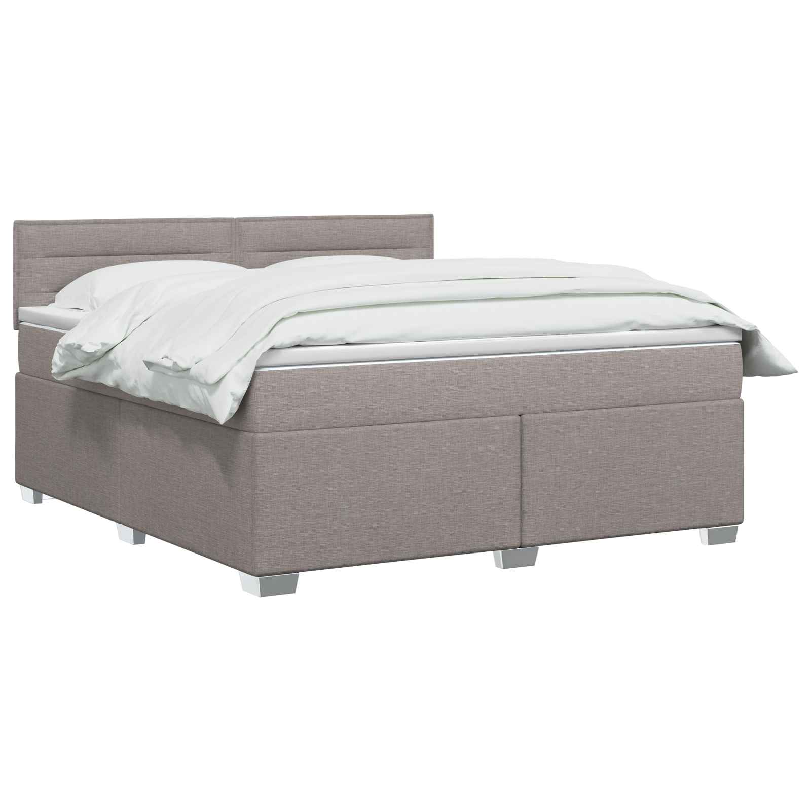 Lit boxspring avec matelas Taupe 140 x 190 cm Tissu